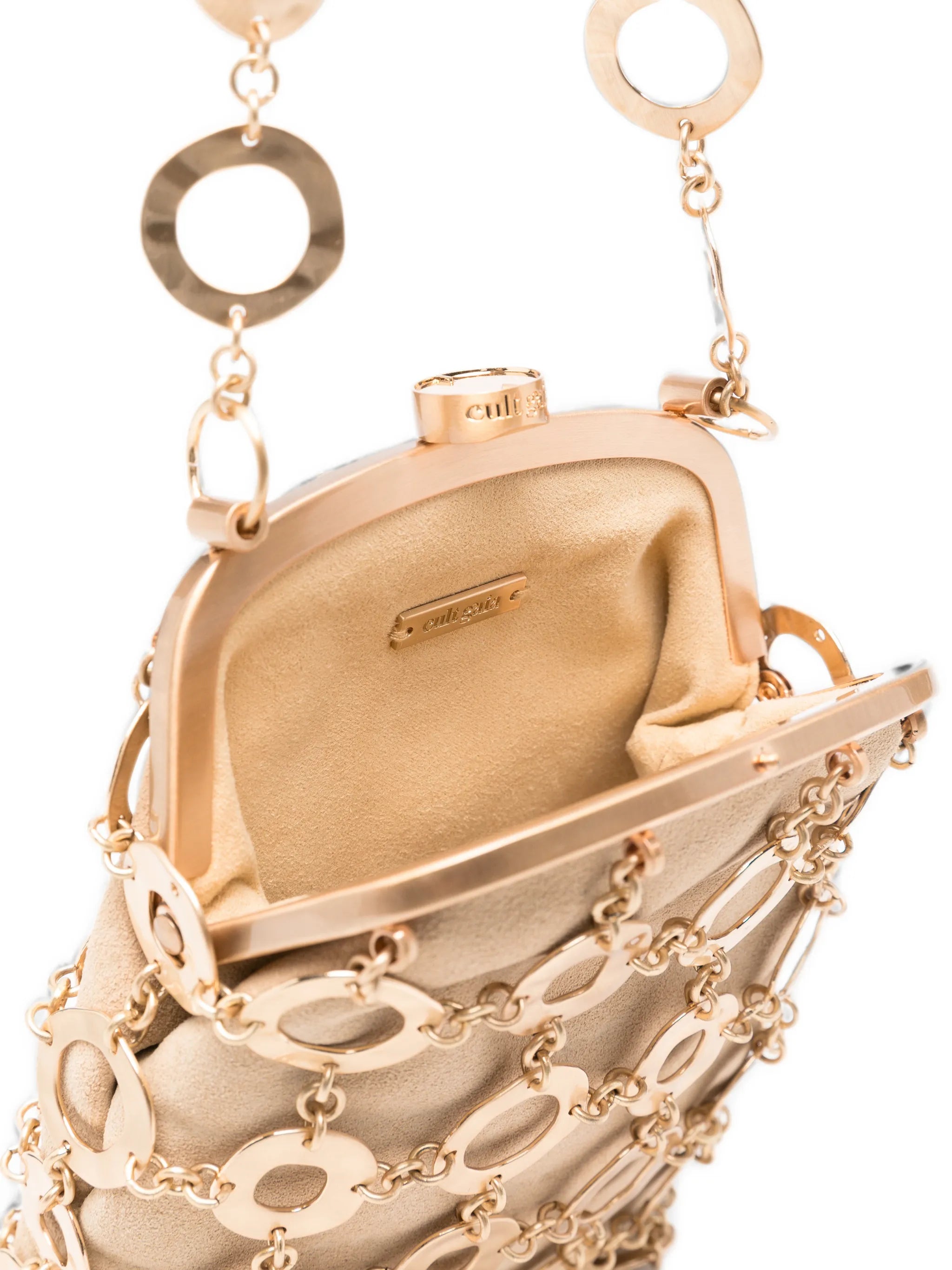 Brielle ring-embellished clutch bag