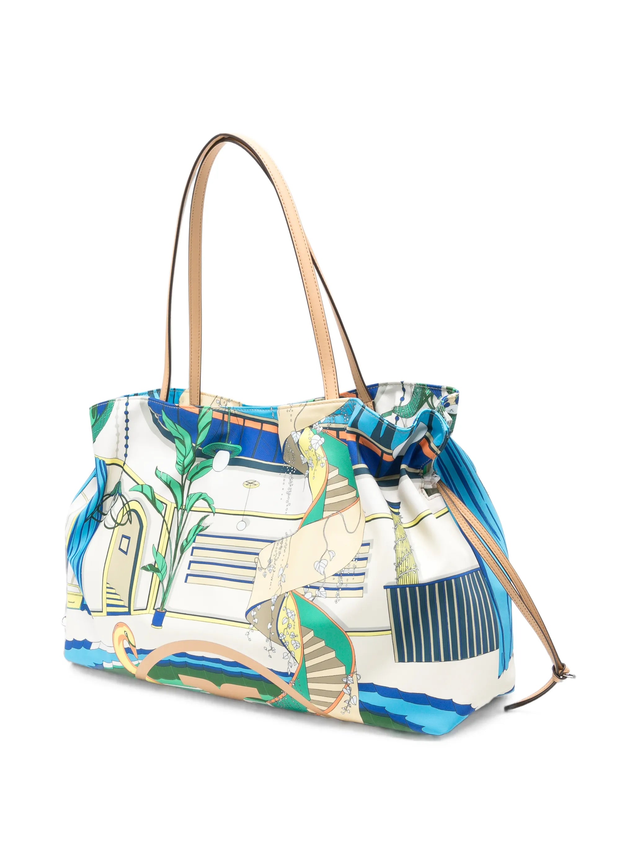 Ella printed drawstring tote bag