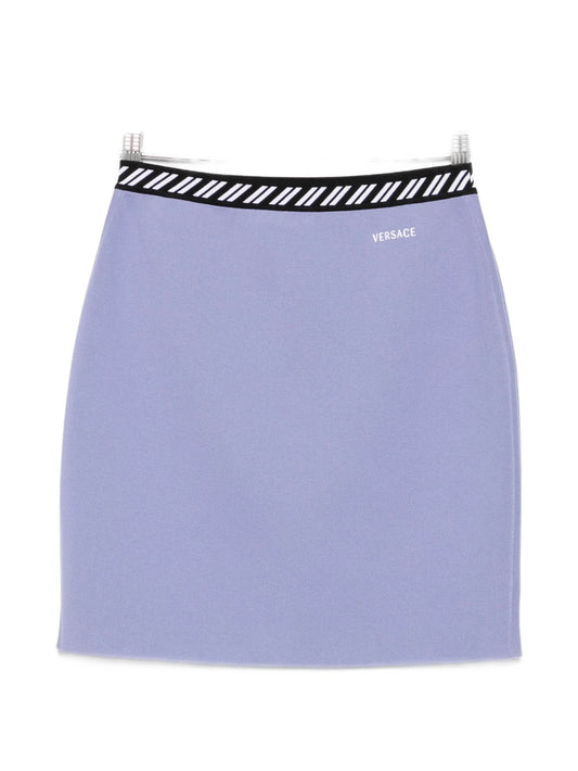 elasticated-waistband mini skirt