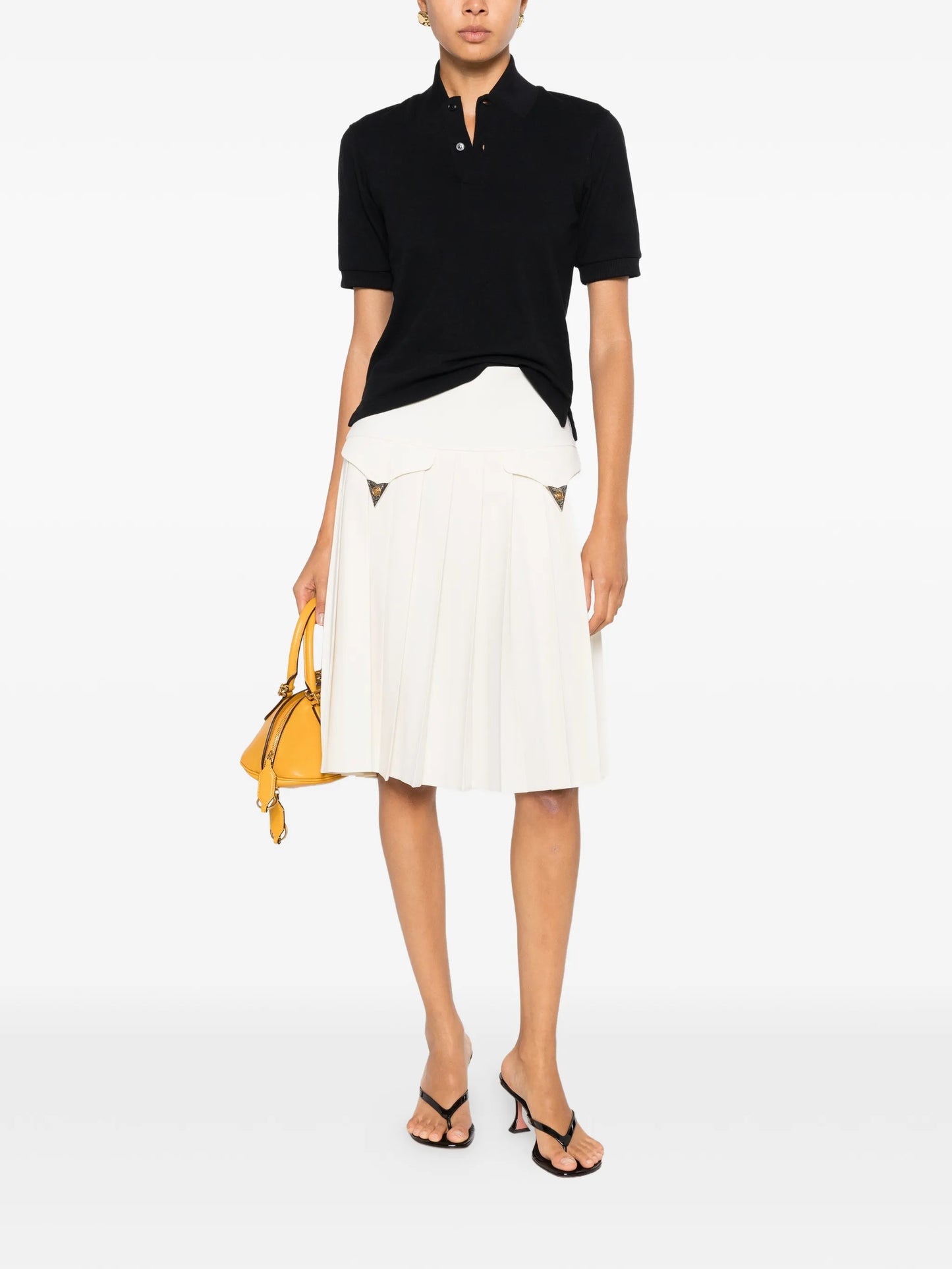 Medusa-head pleated mini skirt