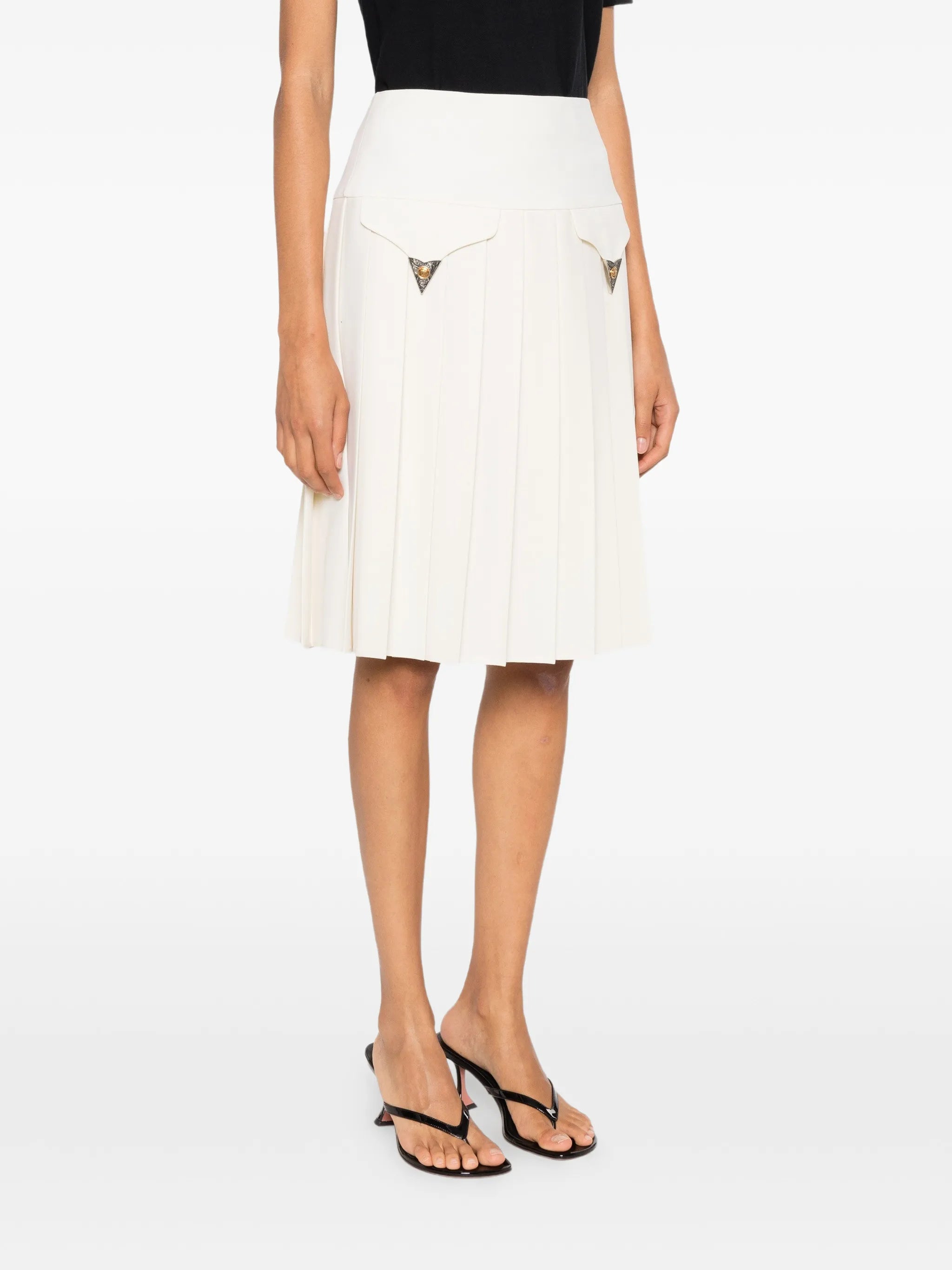 Medusa-head pleated mini skirt