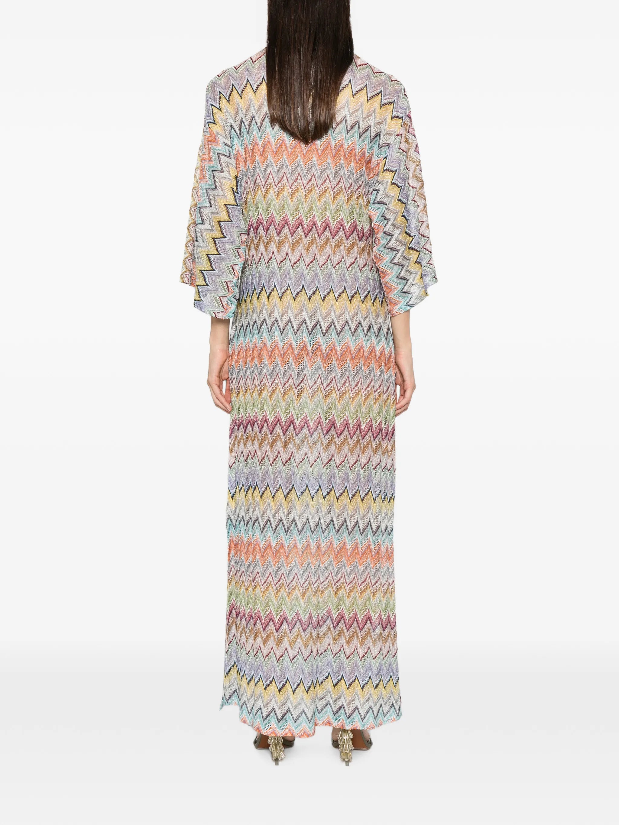 long lamé cover-up caftan