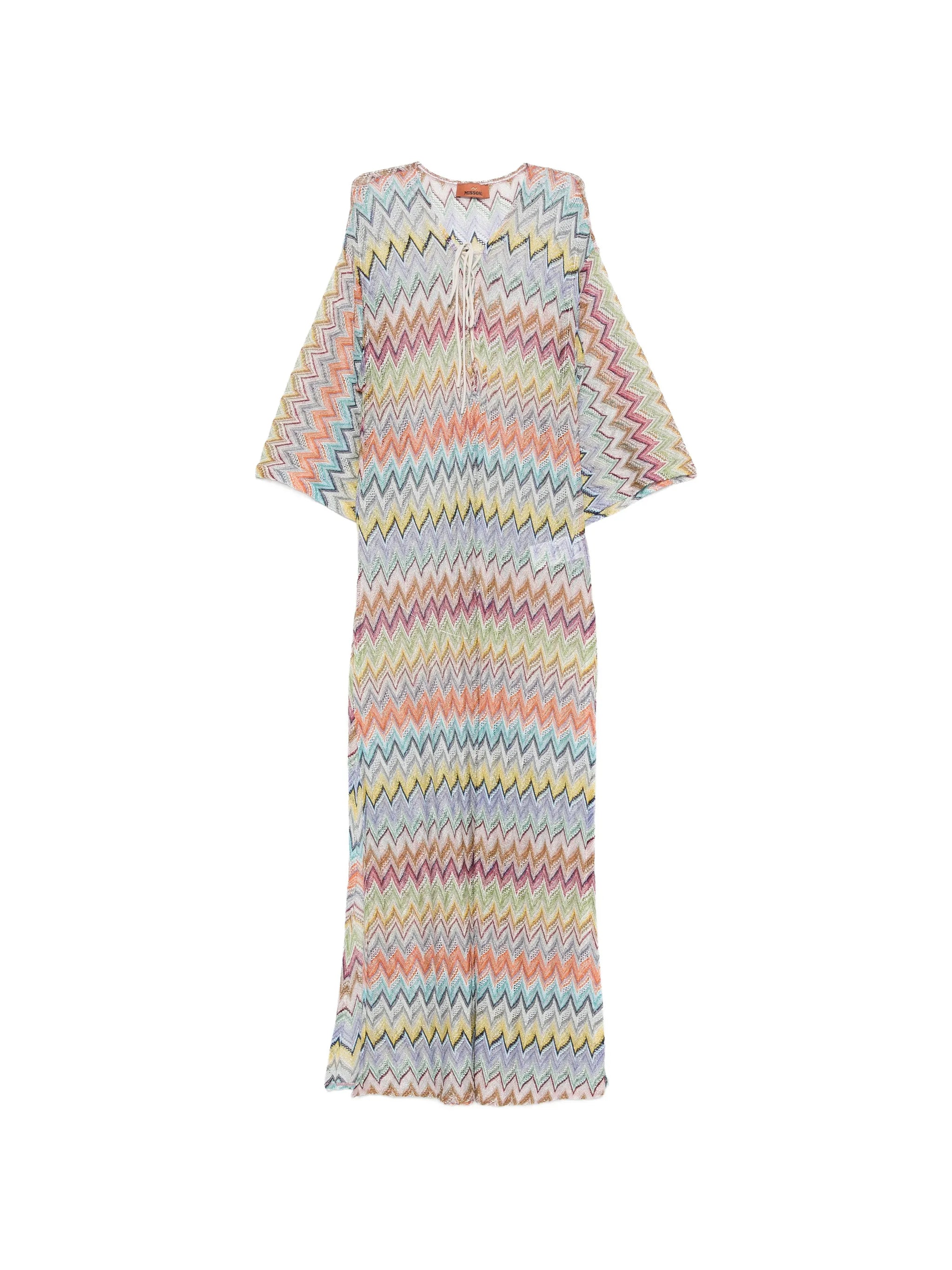 long lamé cover-up caftan
