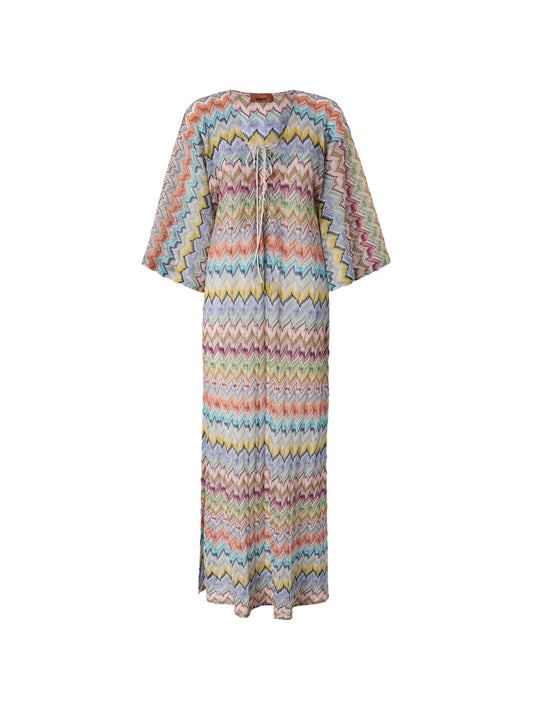 long lamé cover-up caftan