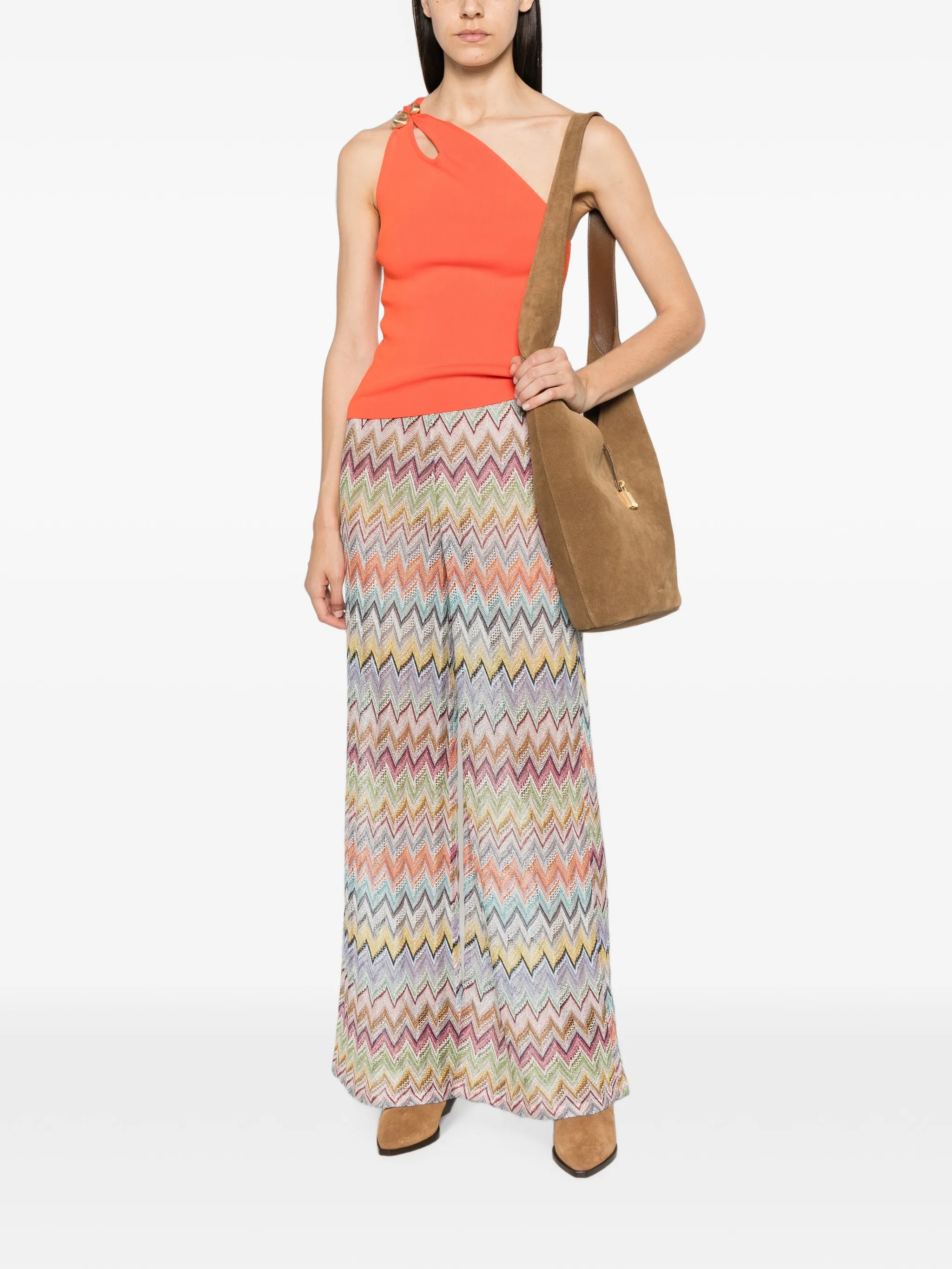zigzag-knit trousers