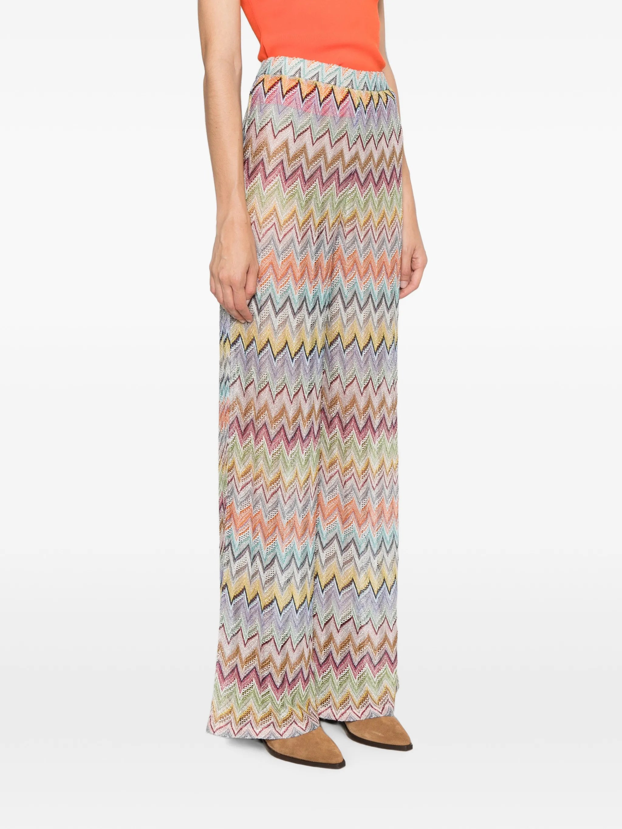zigzag-knit trousers