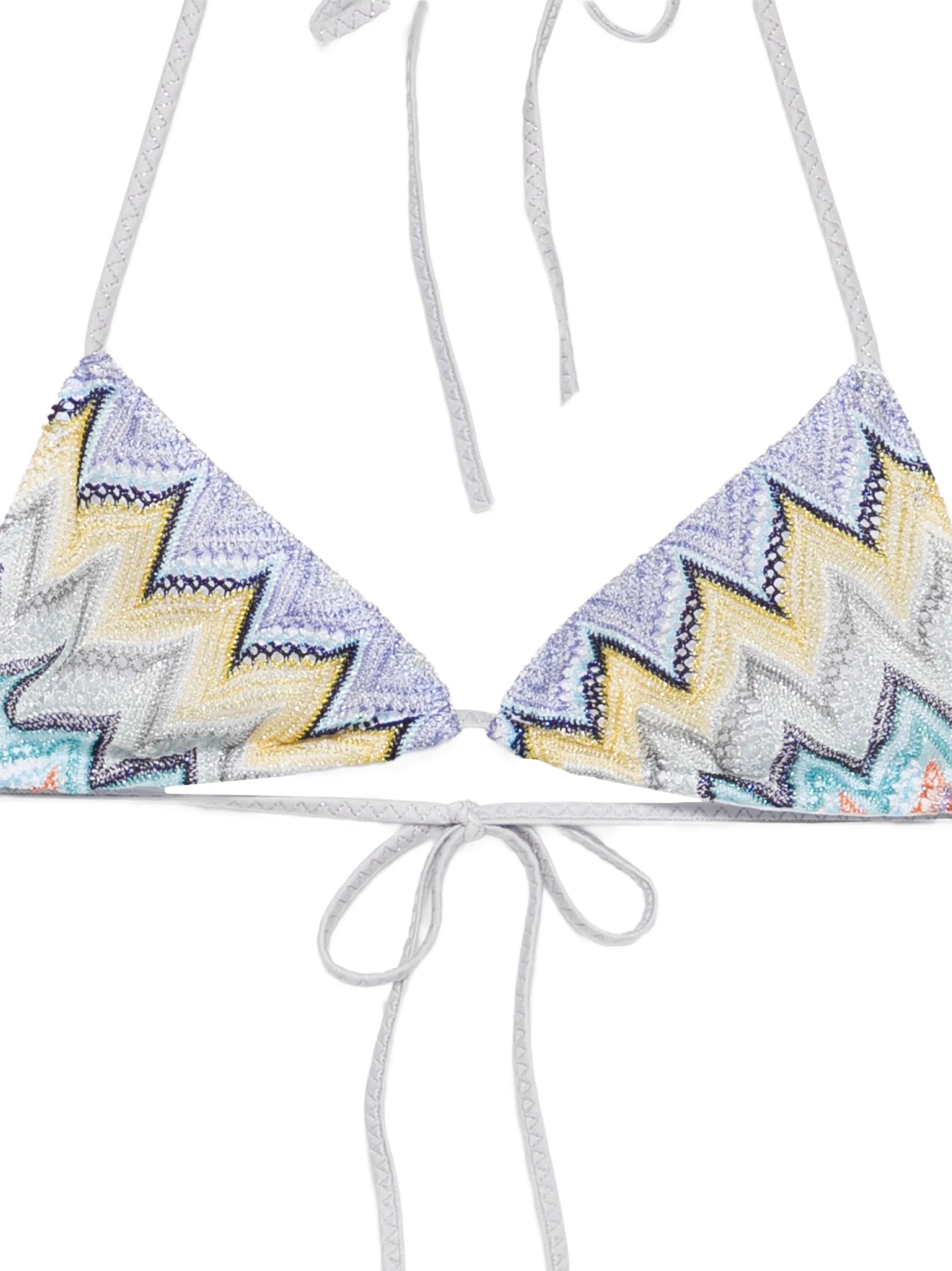 zigzag-knit triangle bikini