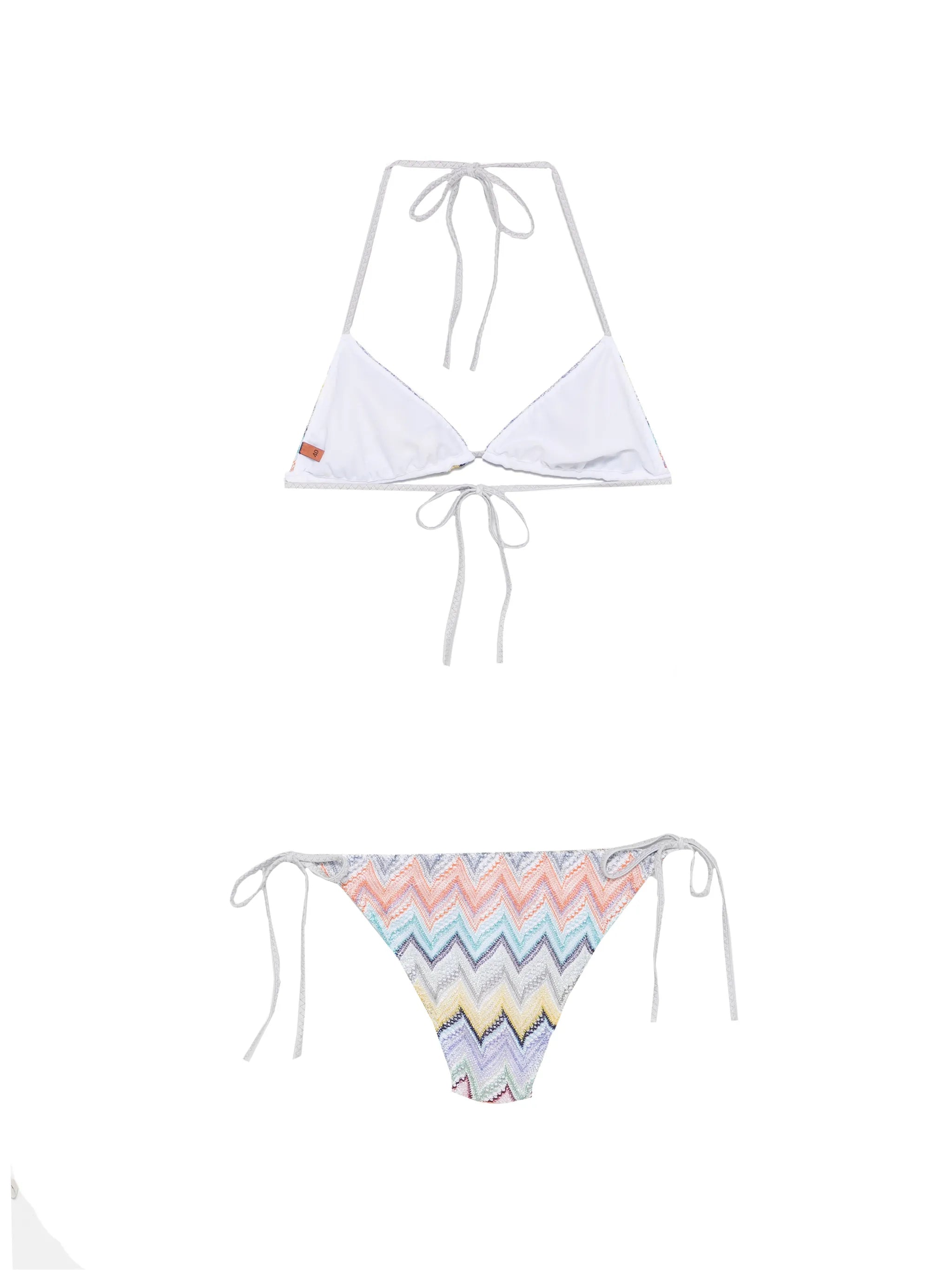 zigzag-knit triangle bikini