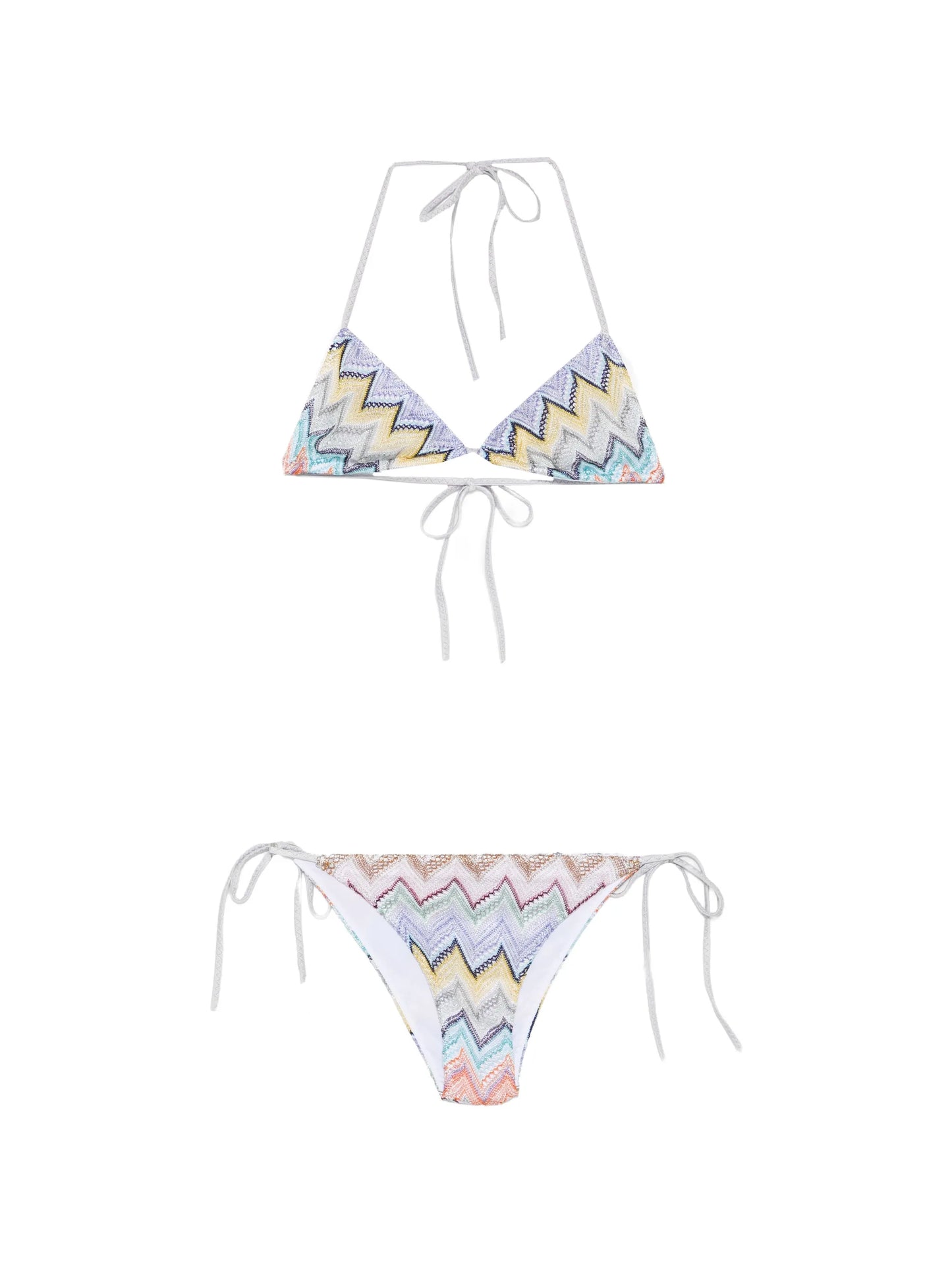 zigzag-knit triangle bikini