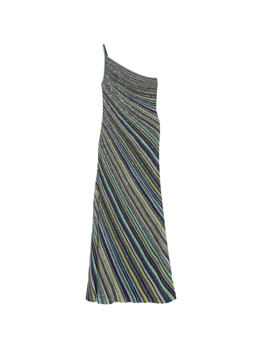 stripe-pattern maxi dress