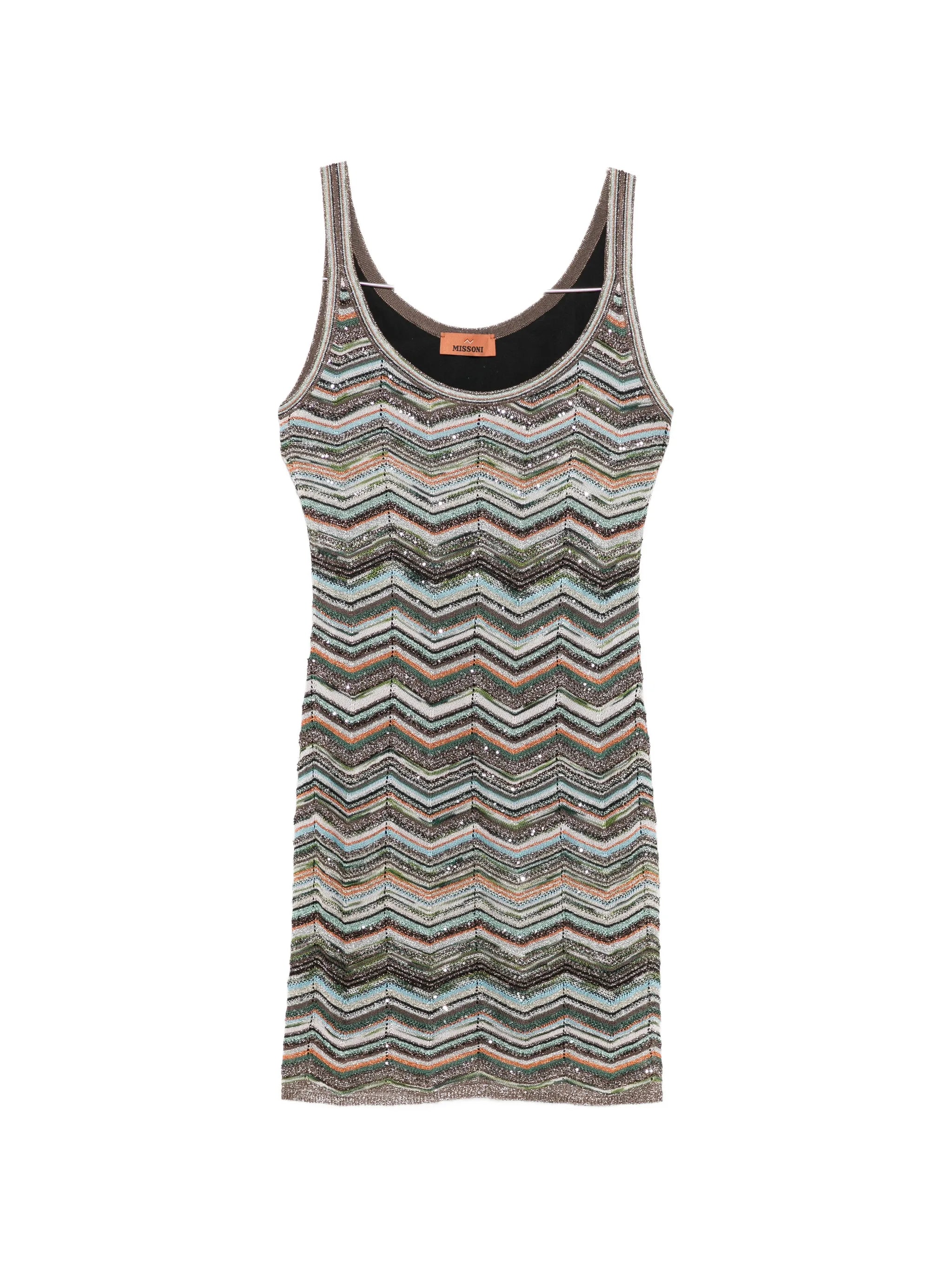 zigzag-knit mini dress