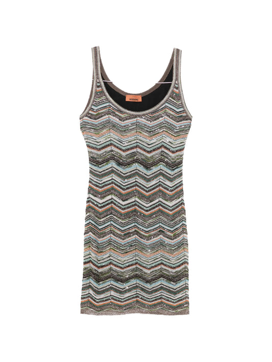 zigzag-knit mini dress