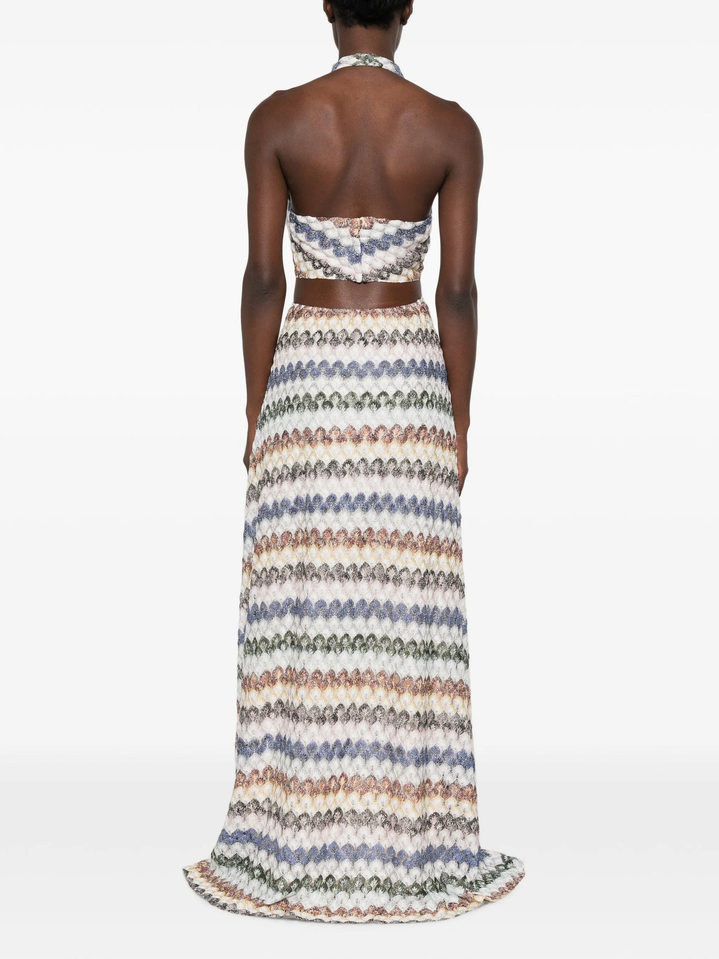 zigzag-knit cutout maxi dress