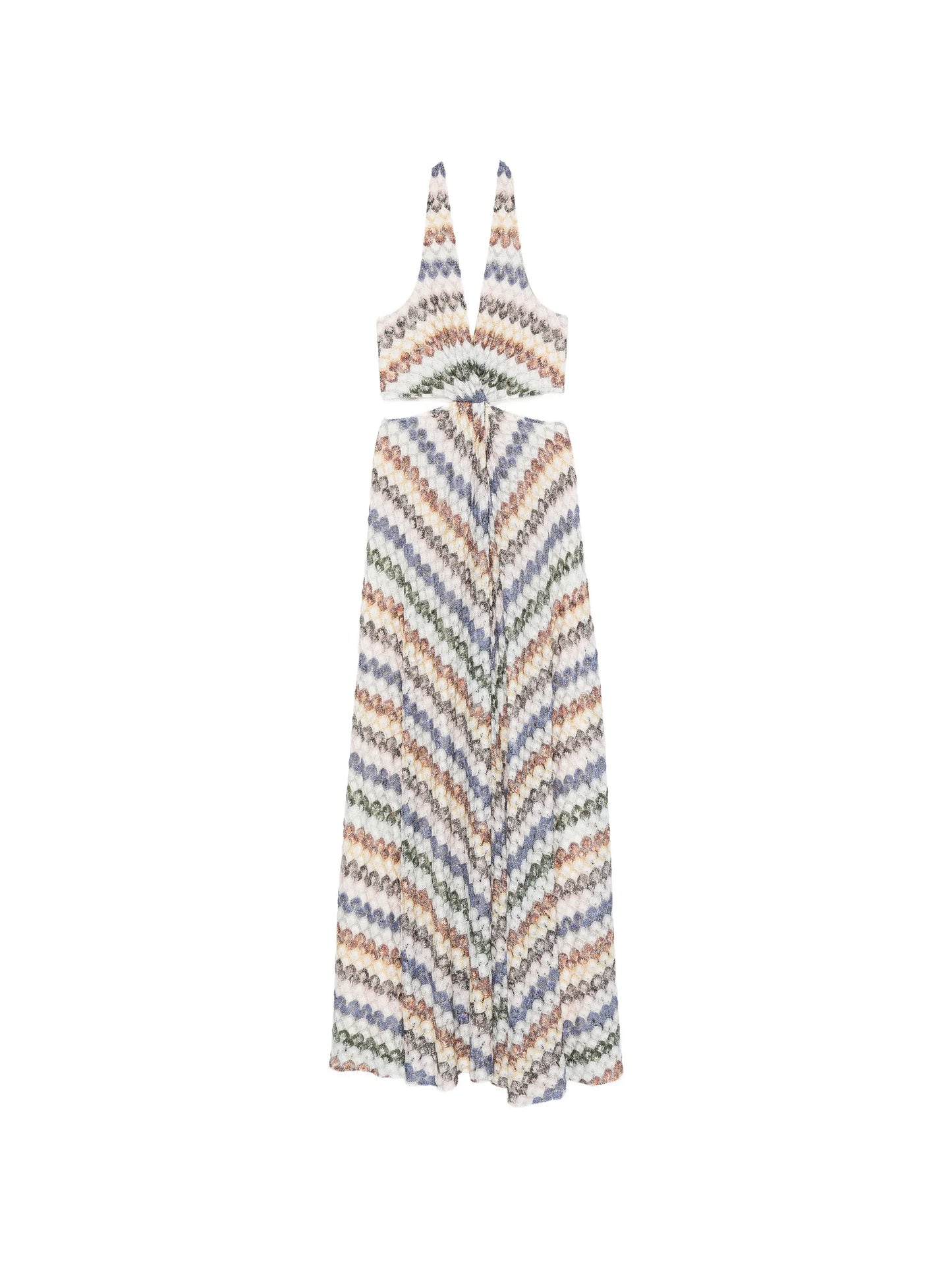 zigzag-knit cutout maxi dress