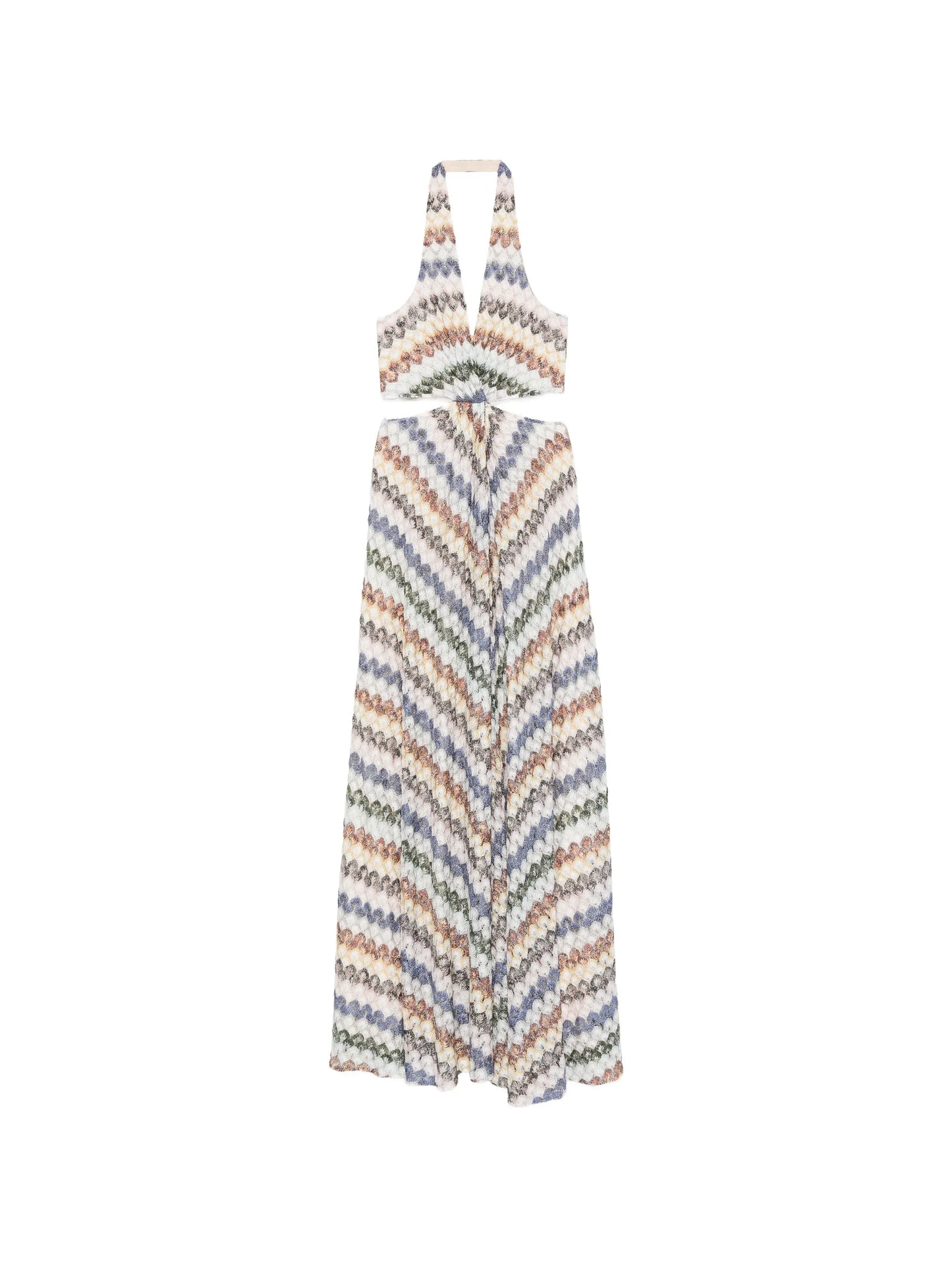 zigzag-knit cutout maxi dress