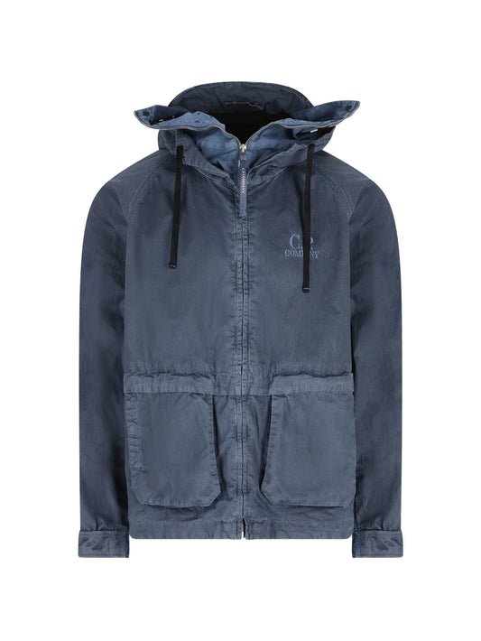 hooded zip-up jacket