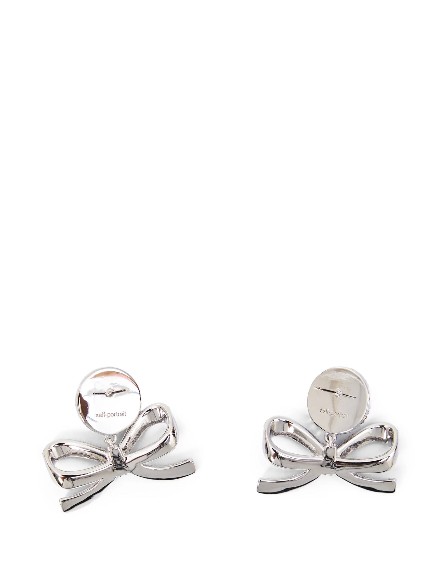 crystal pearl bow earrings