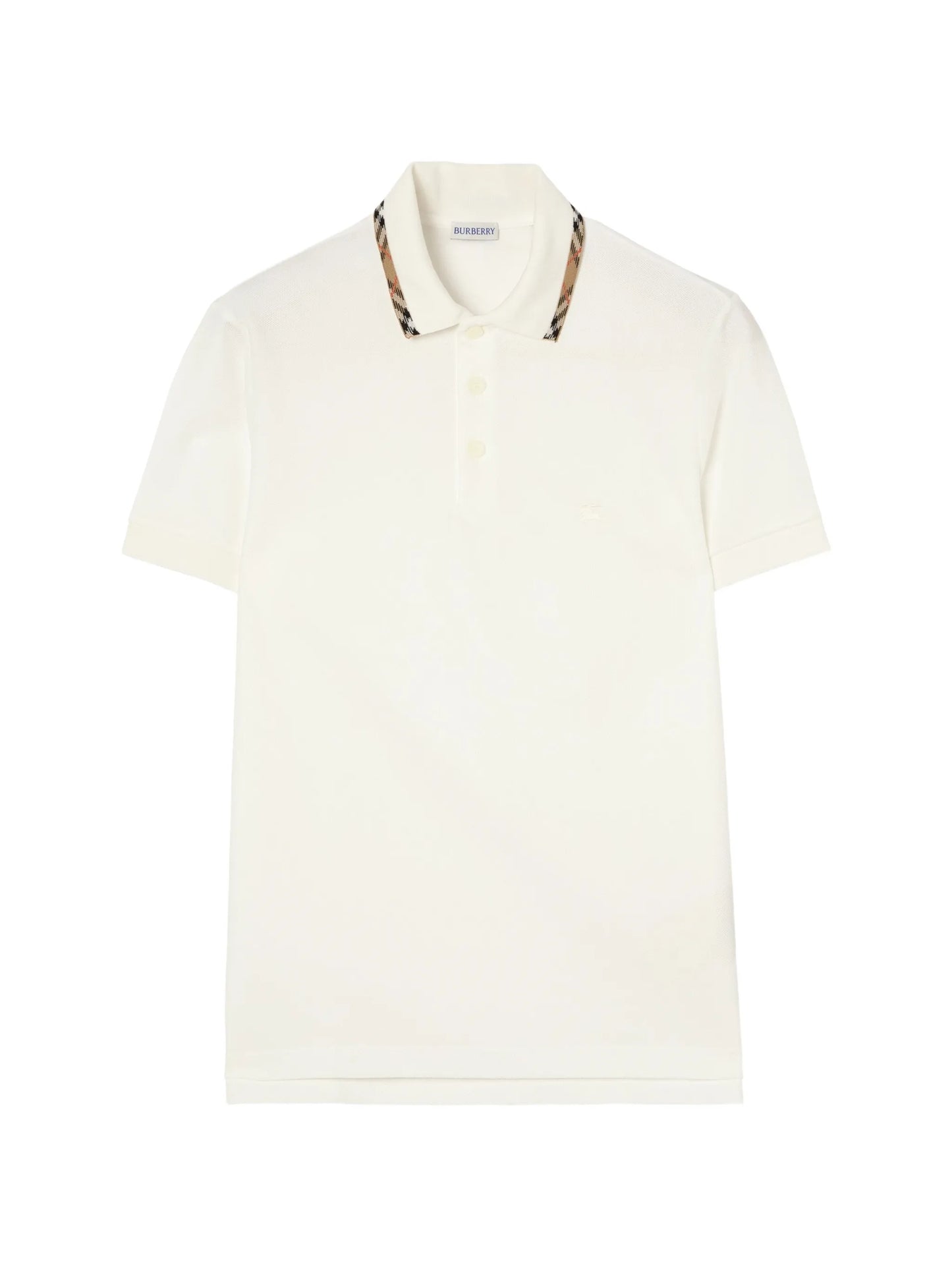 Check-trim cotton polo shirt