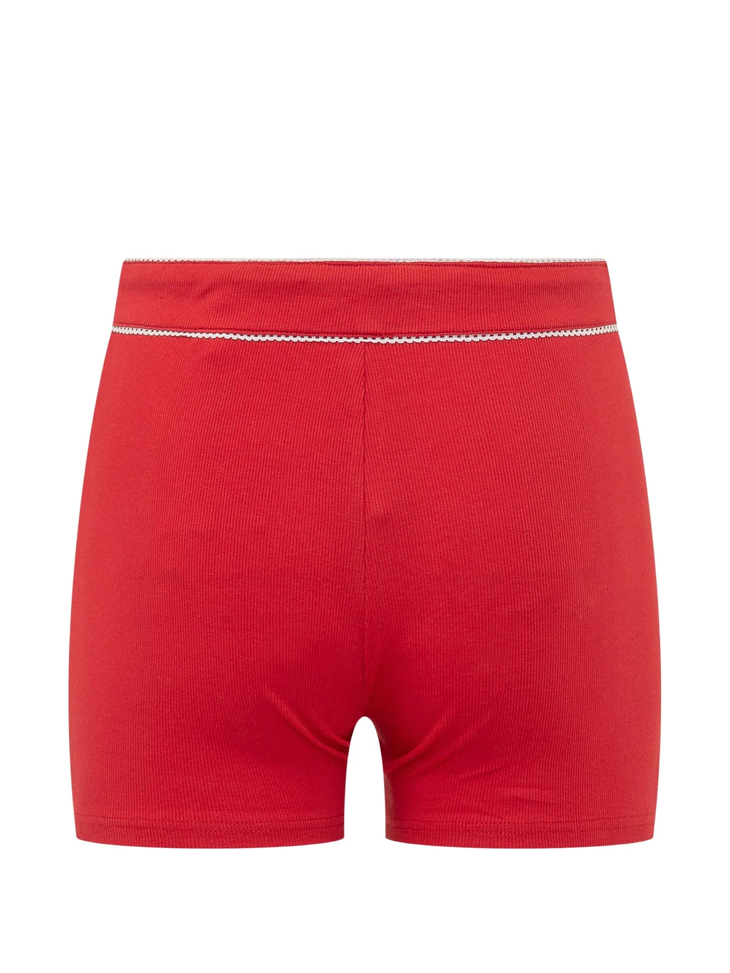 ribbed-knit drawstring mini shorts