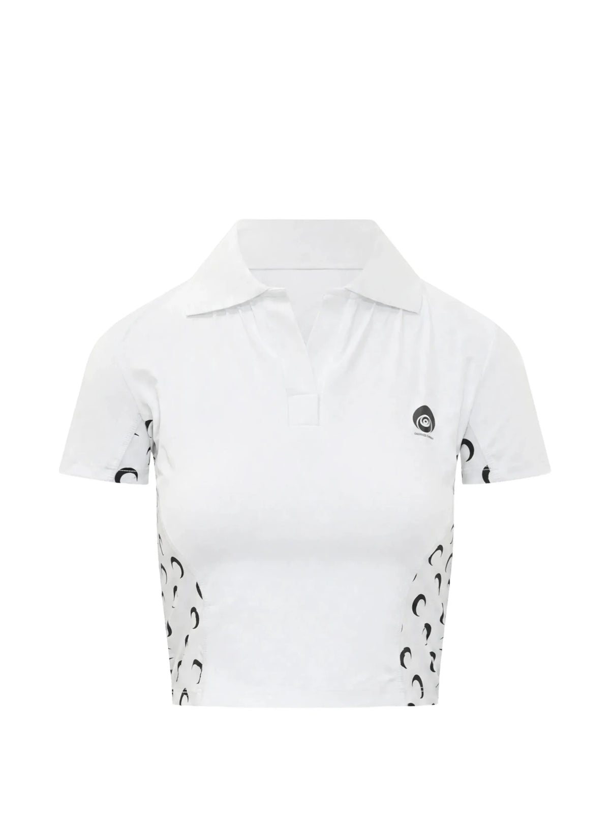 short sleeves polo top with moon inserts