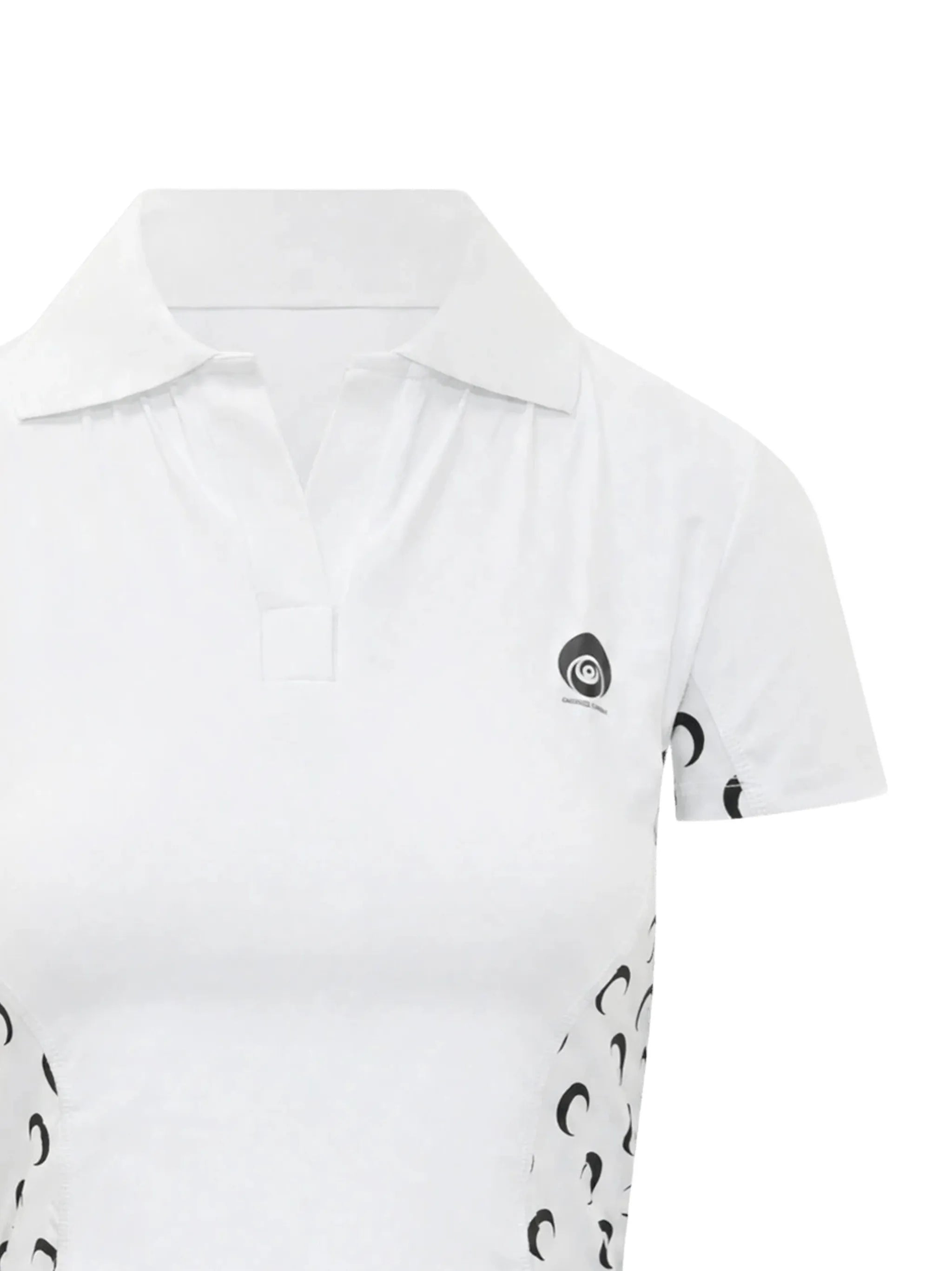 short sleeves polo top with moon inserts