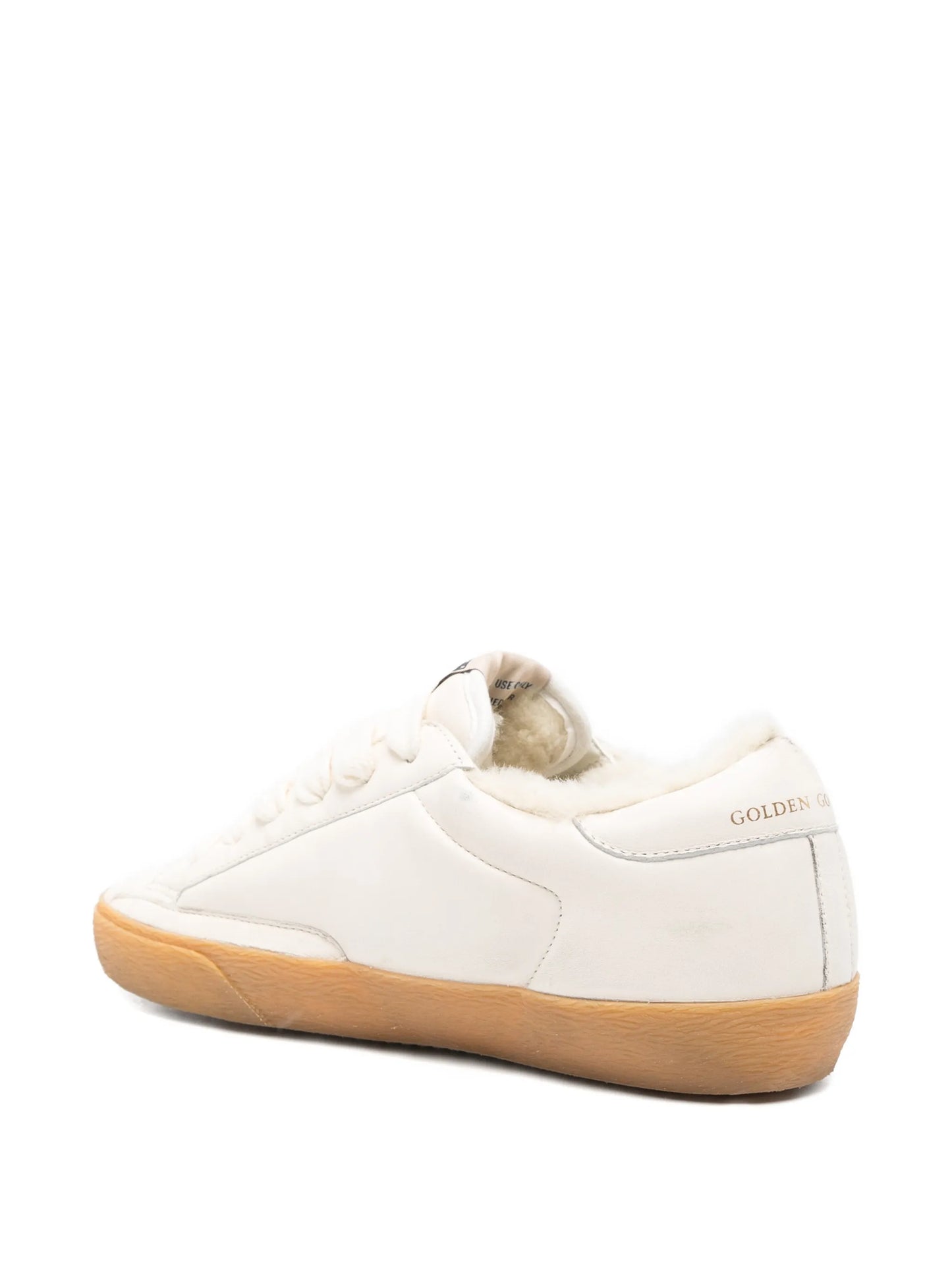 Super-Star in white nappa with suede star