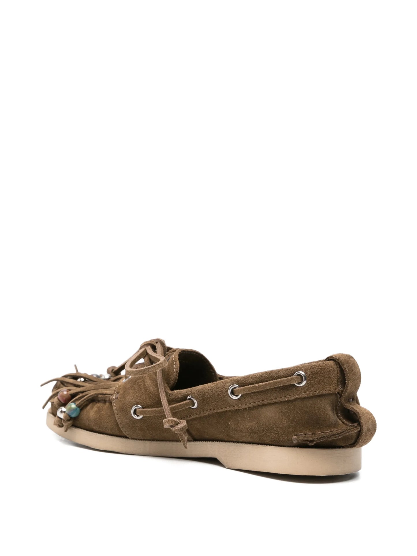 fringed suede cruise loafers