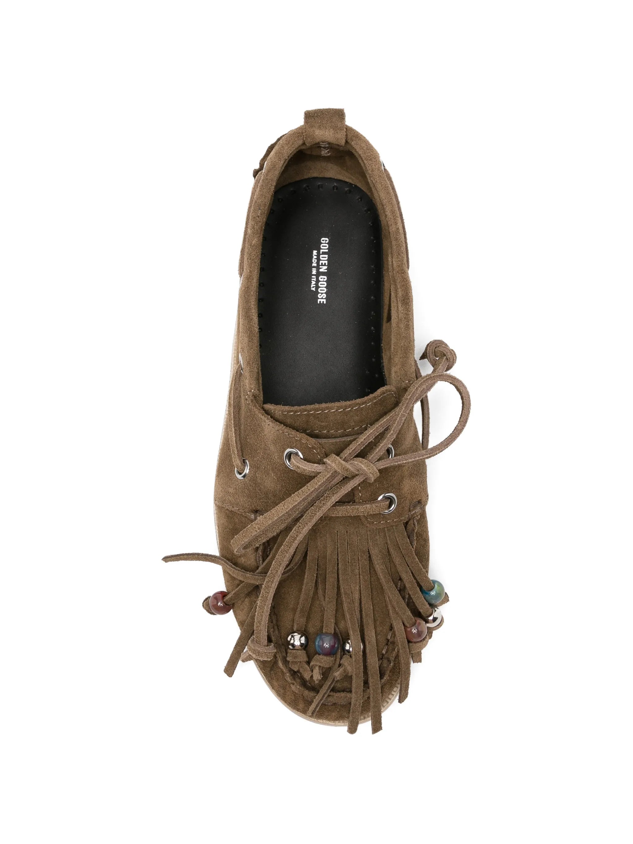 fringed suede cruise loafers