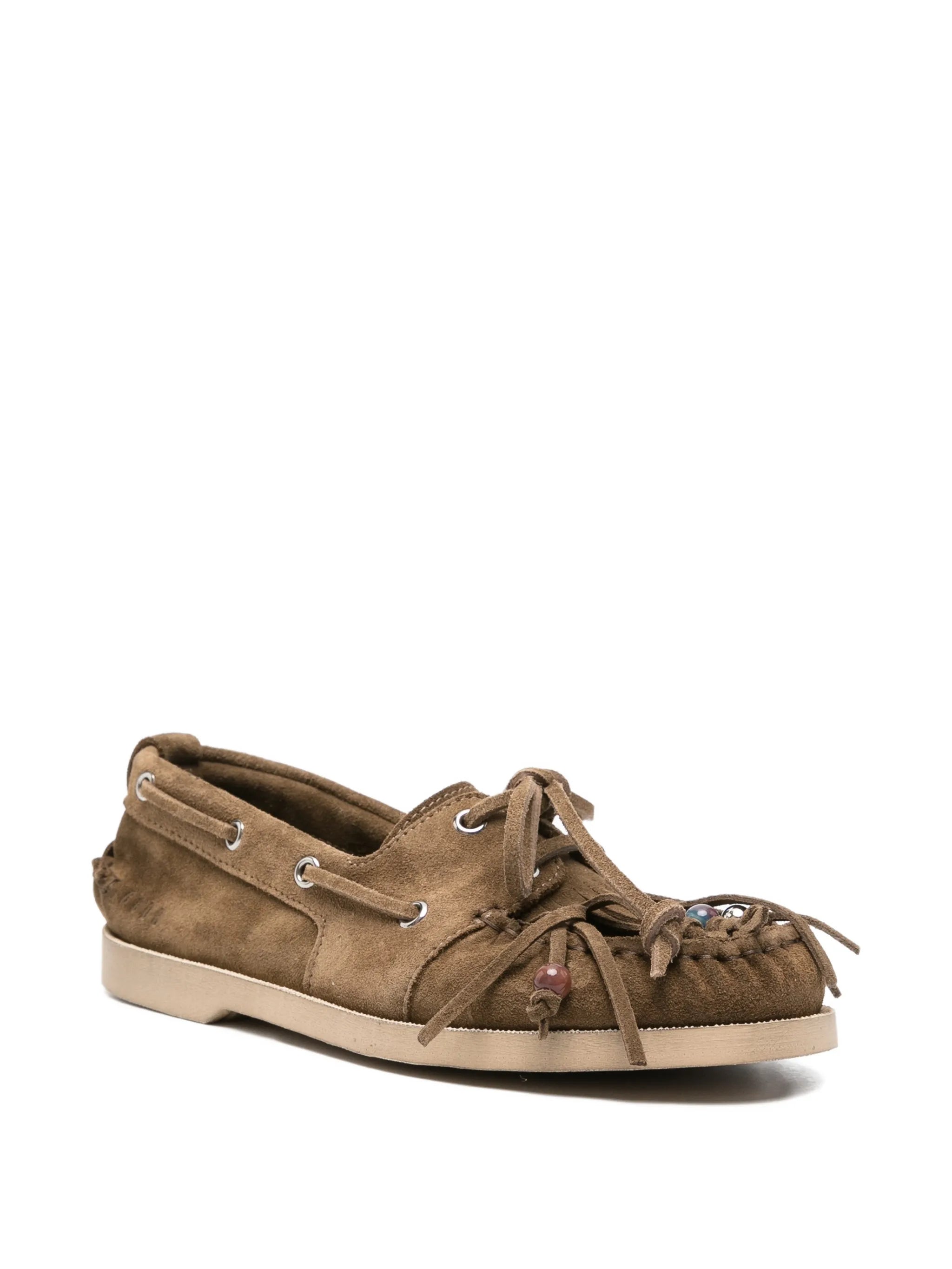 fringed suede cruise loafers