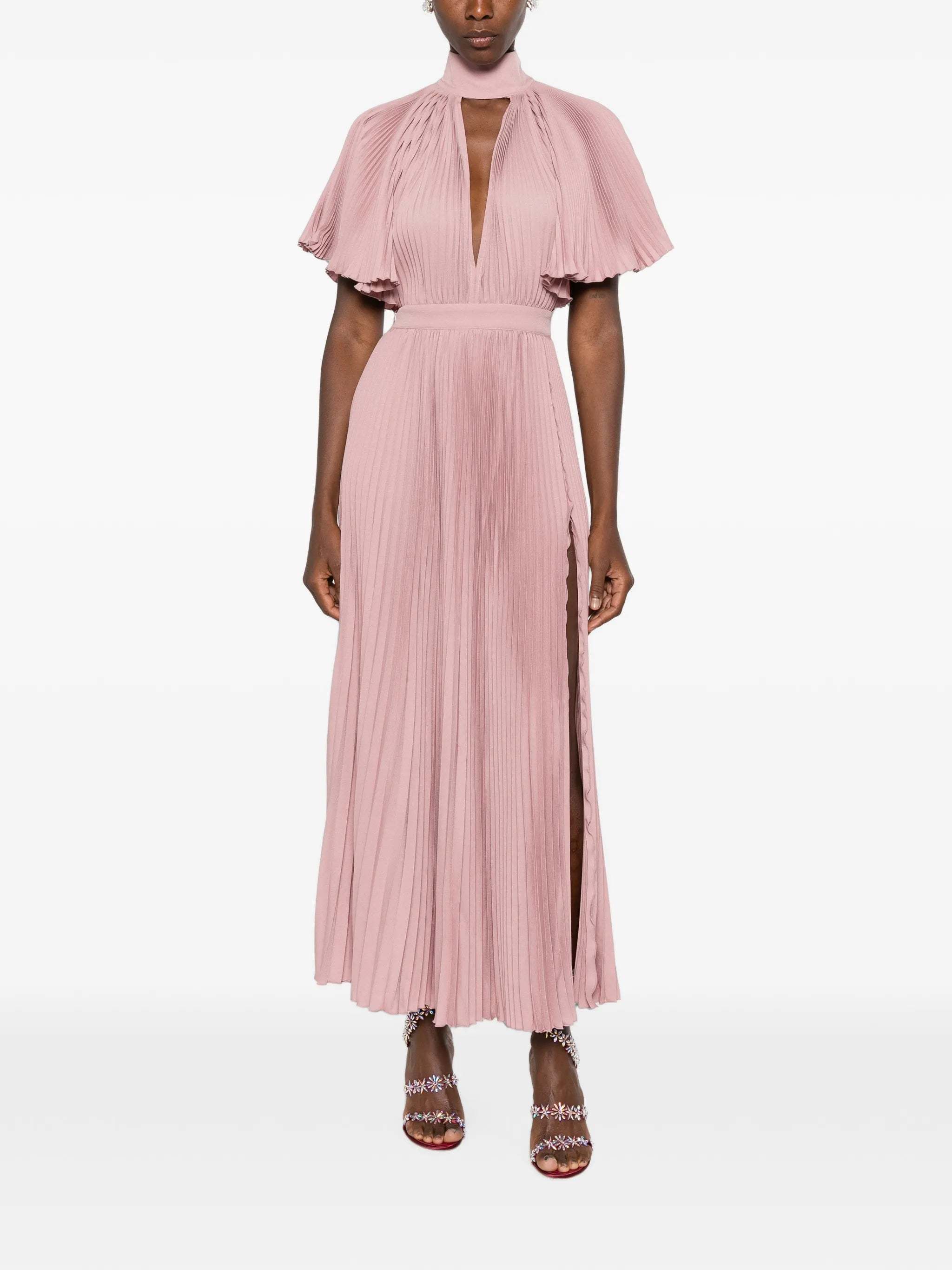 Anais pleated midi dress