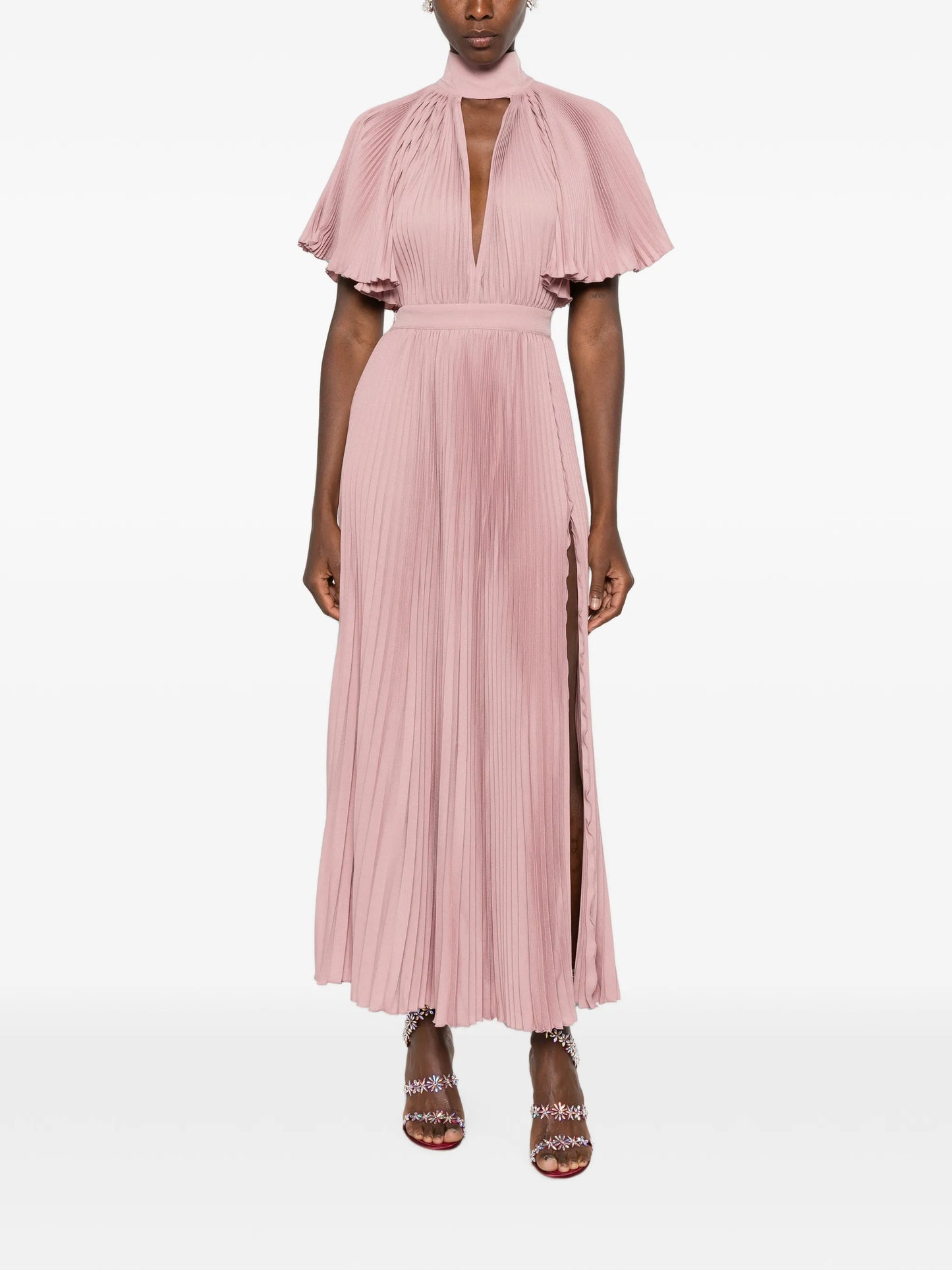 Anais pleated midi dress
