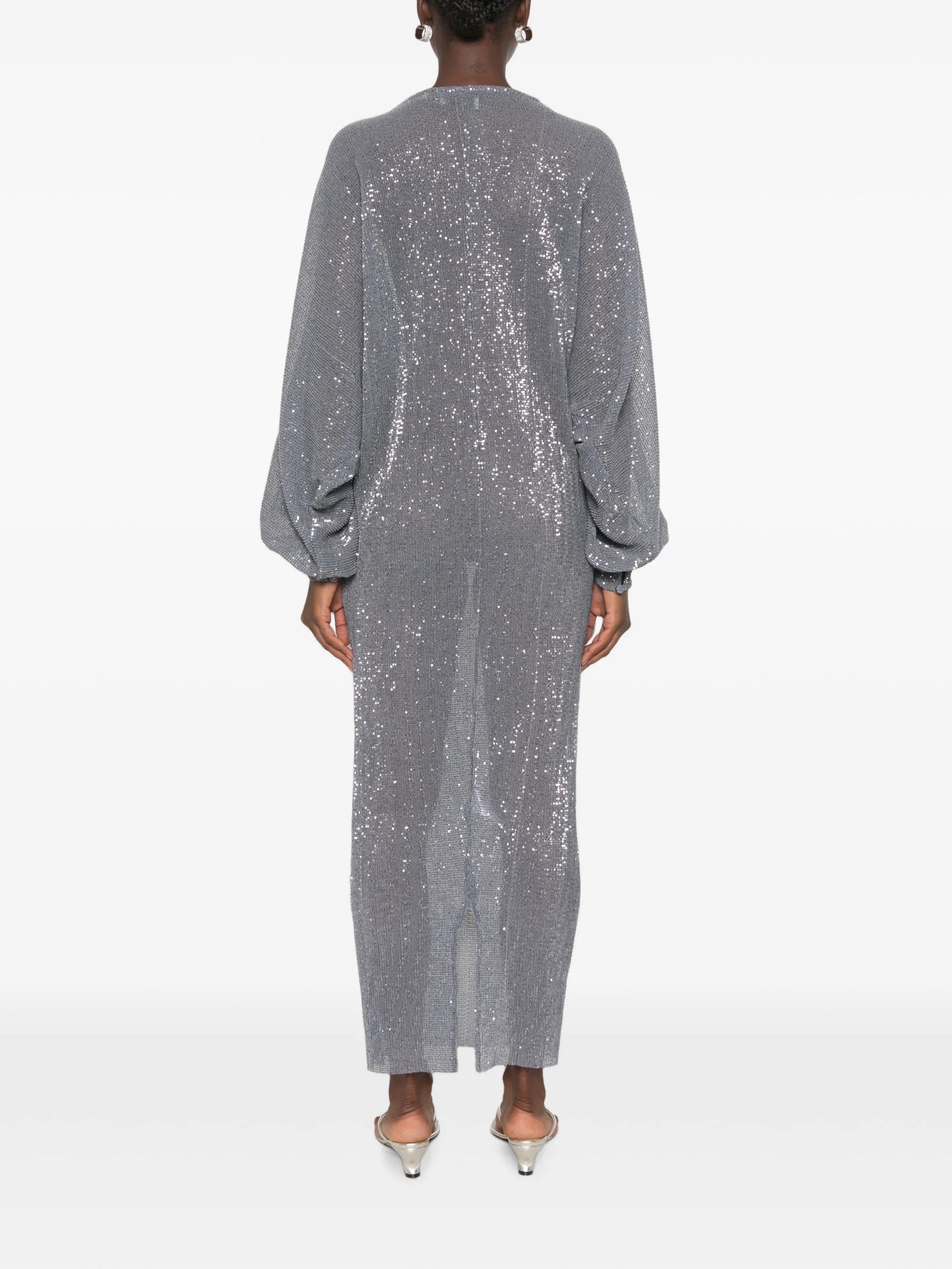 Experimental sequin-embellished maxi dress