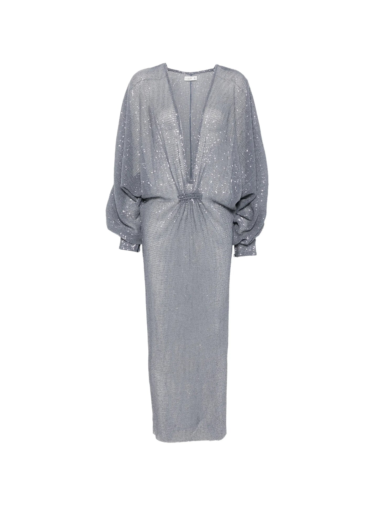 Experimental sequin-embellished maxi dress