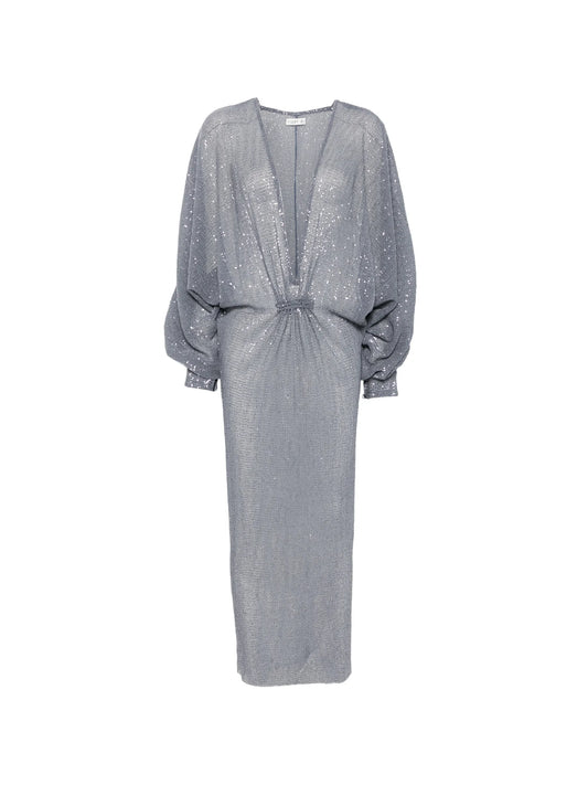 Experimental sequin-embellished maxi dress