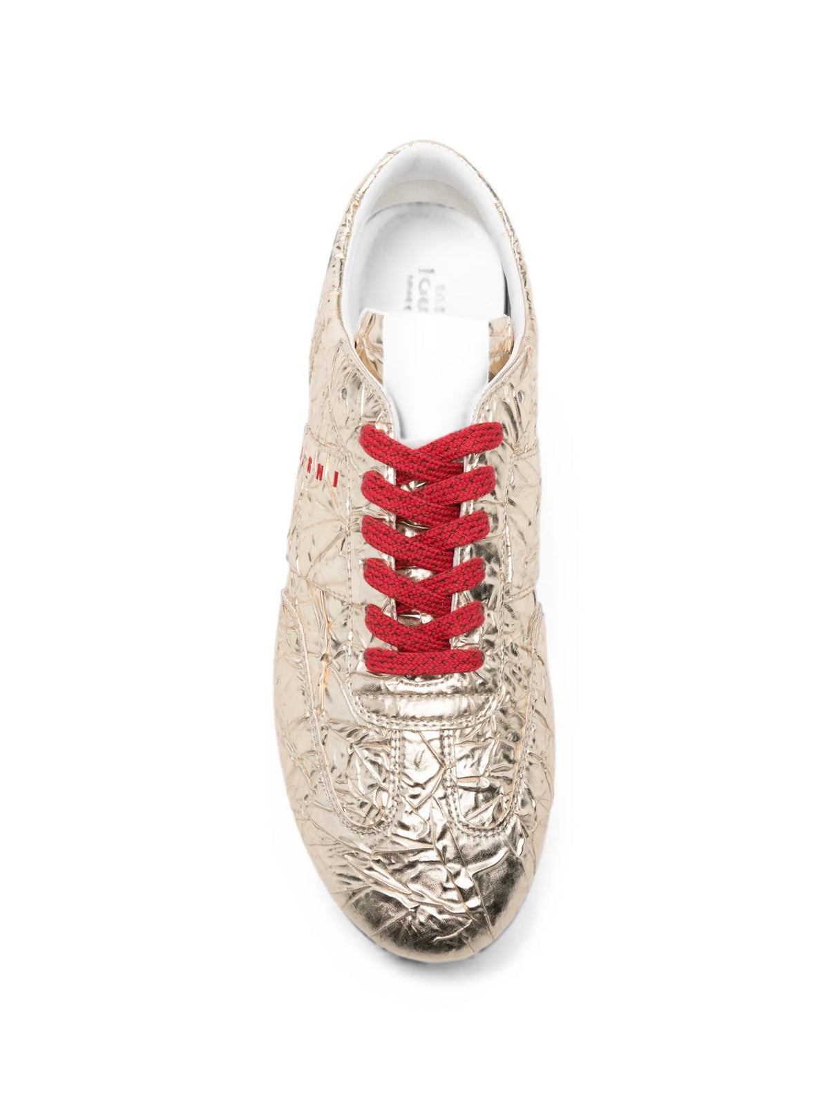 crinkled-finish logo sneakers