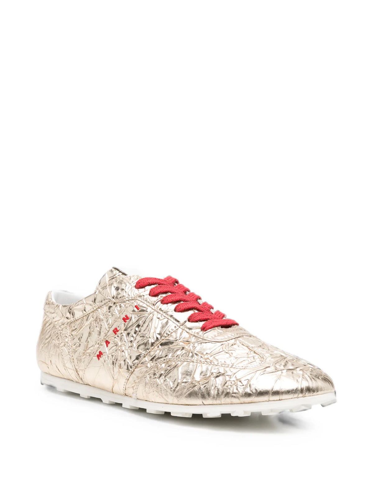 crinkled-finish logo sneakers