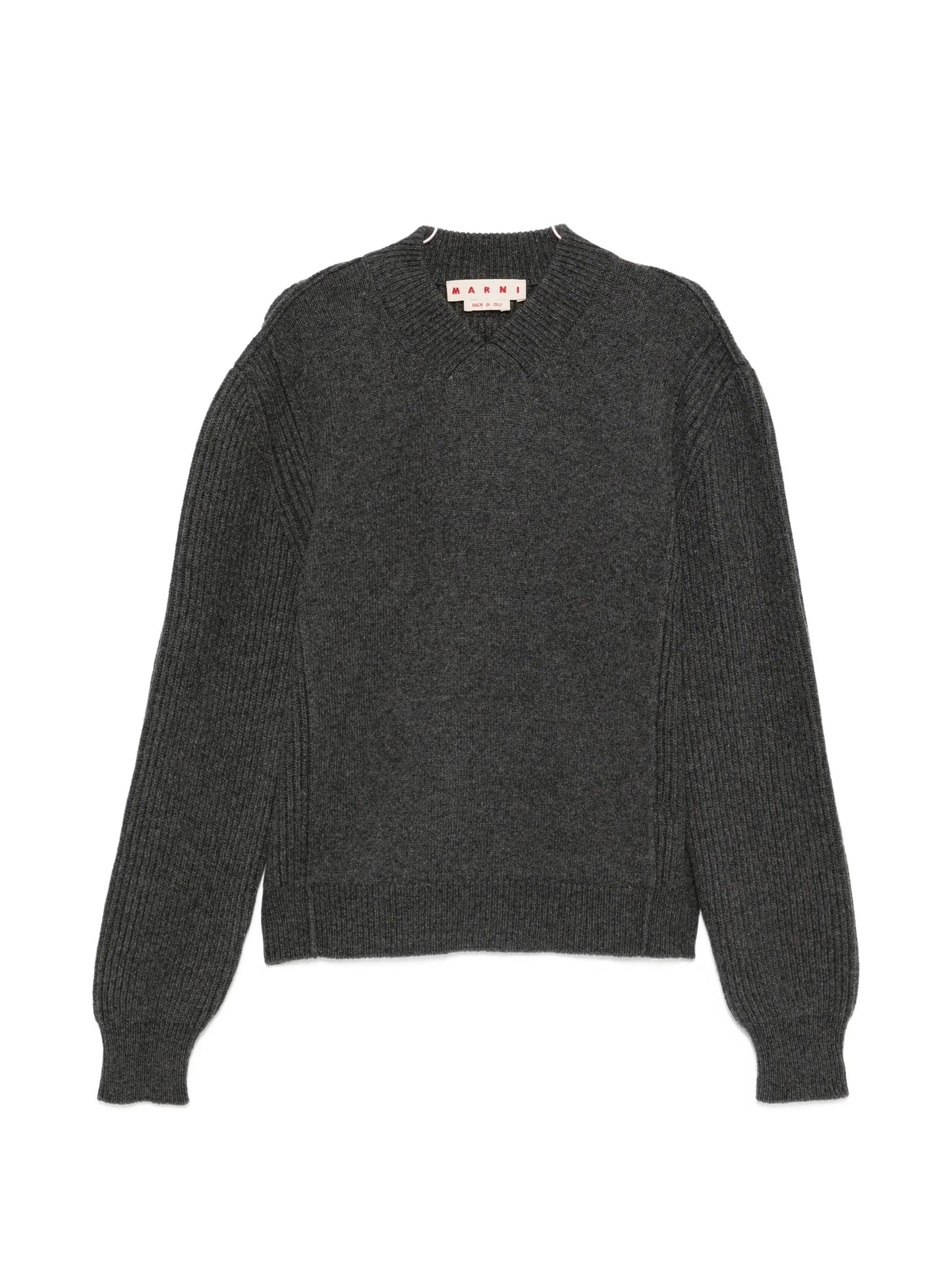 logo-patch V-neck sweater