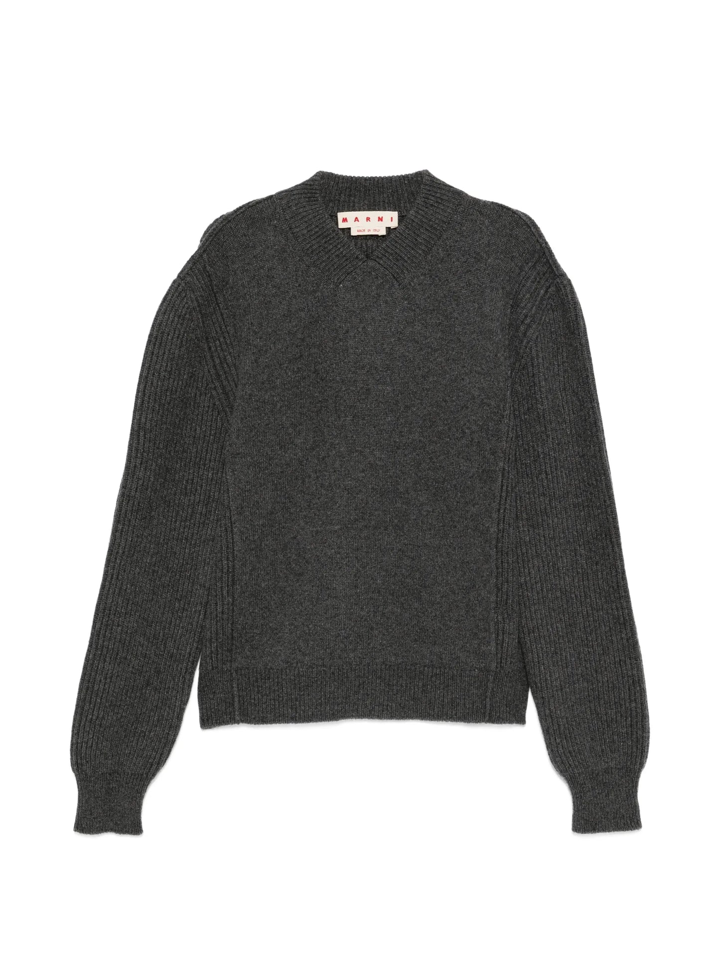logo-patch V-neck sweater