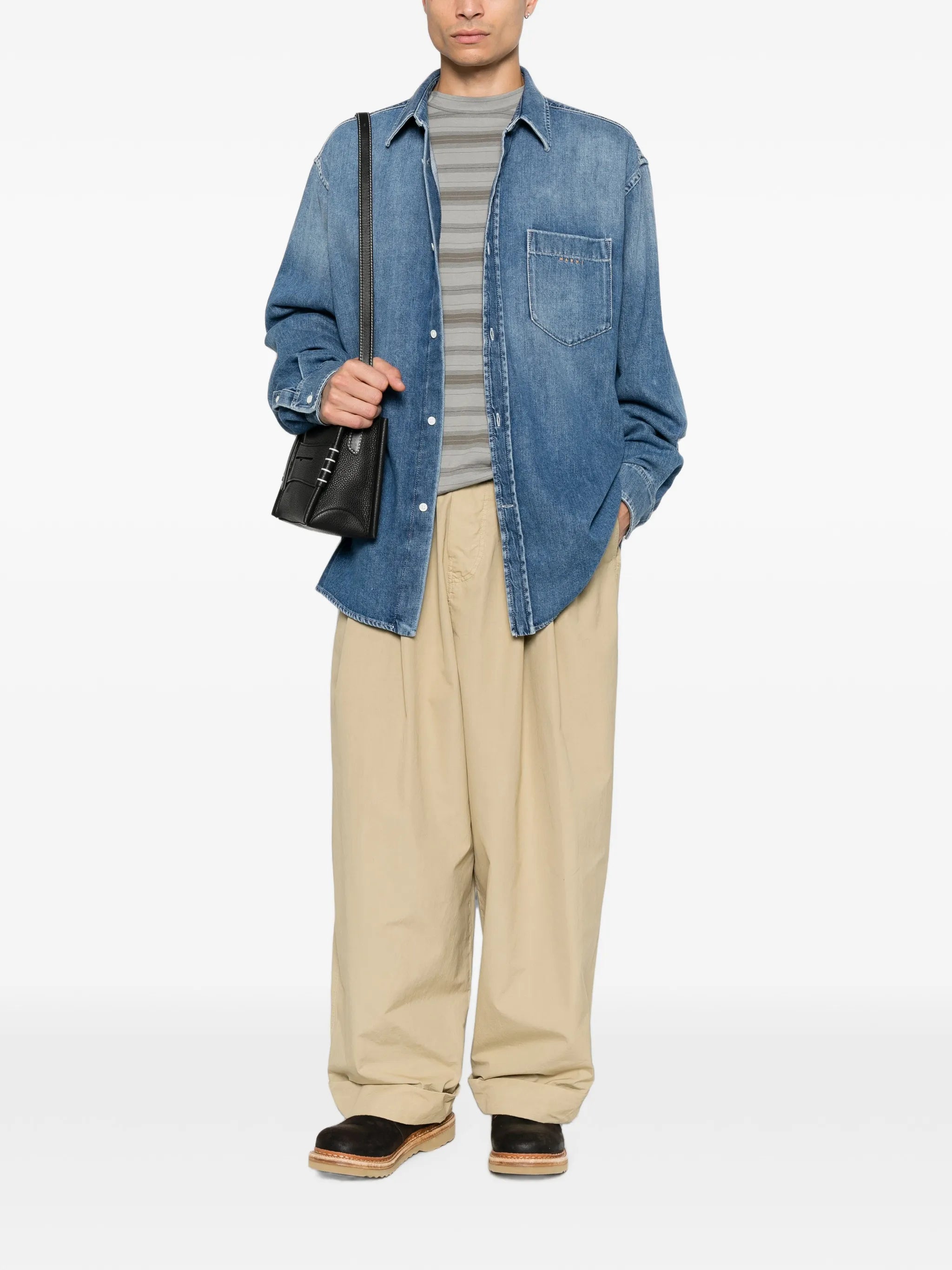 pleated wide-leg trousers