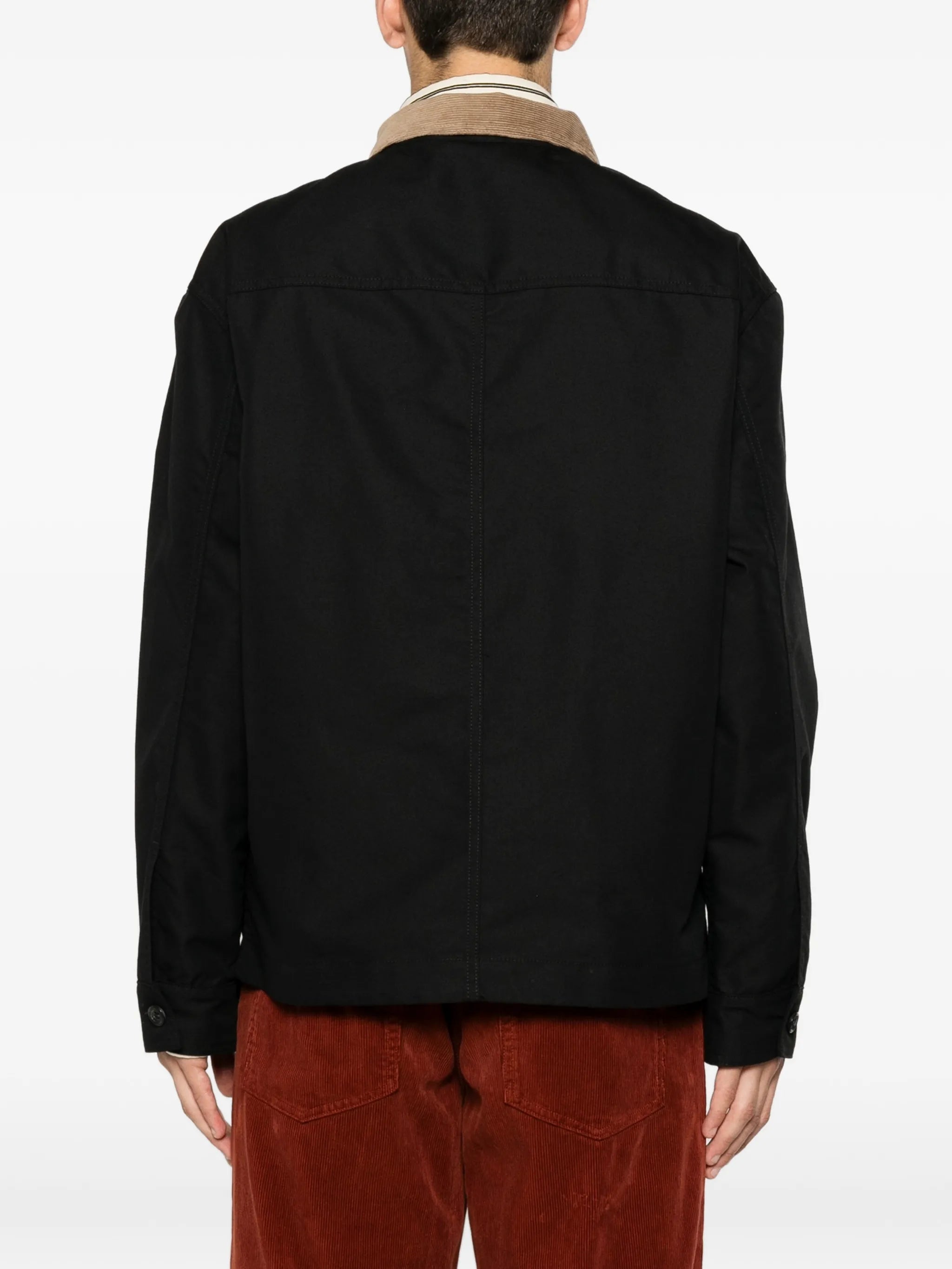 contrast-collar patch-pocket jacket