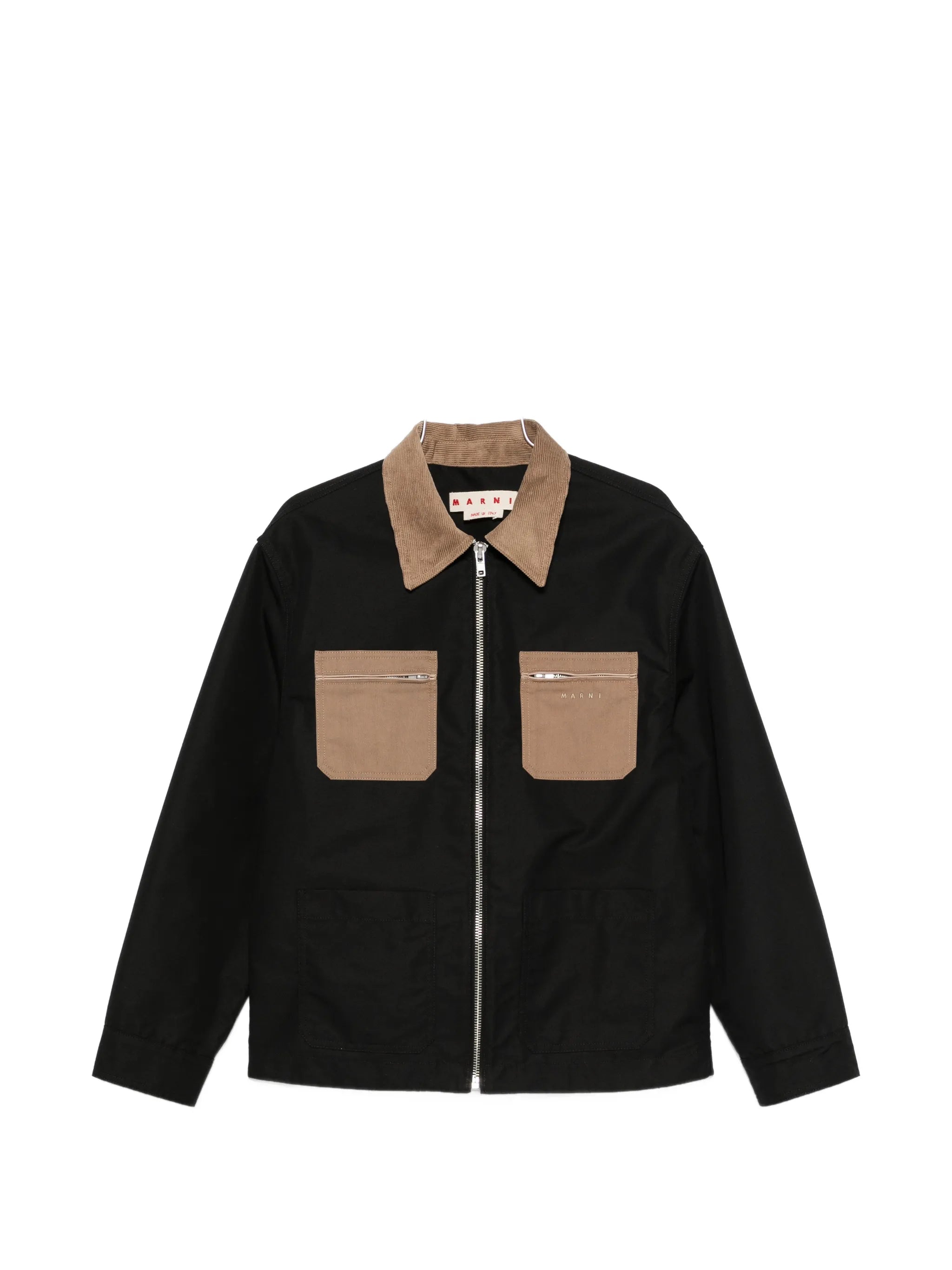 contrast-collar patch-pocket jacket