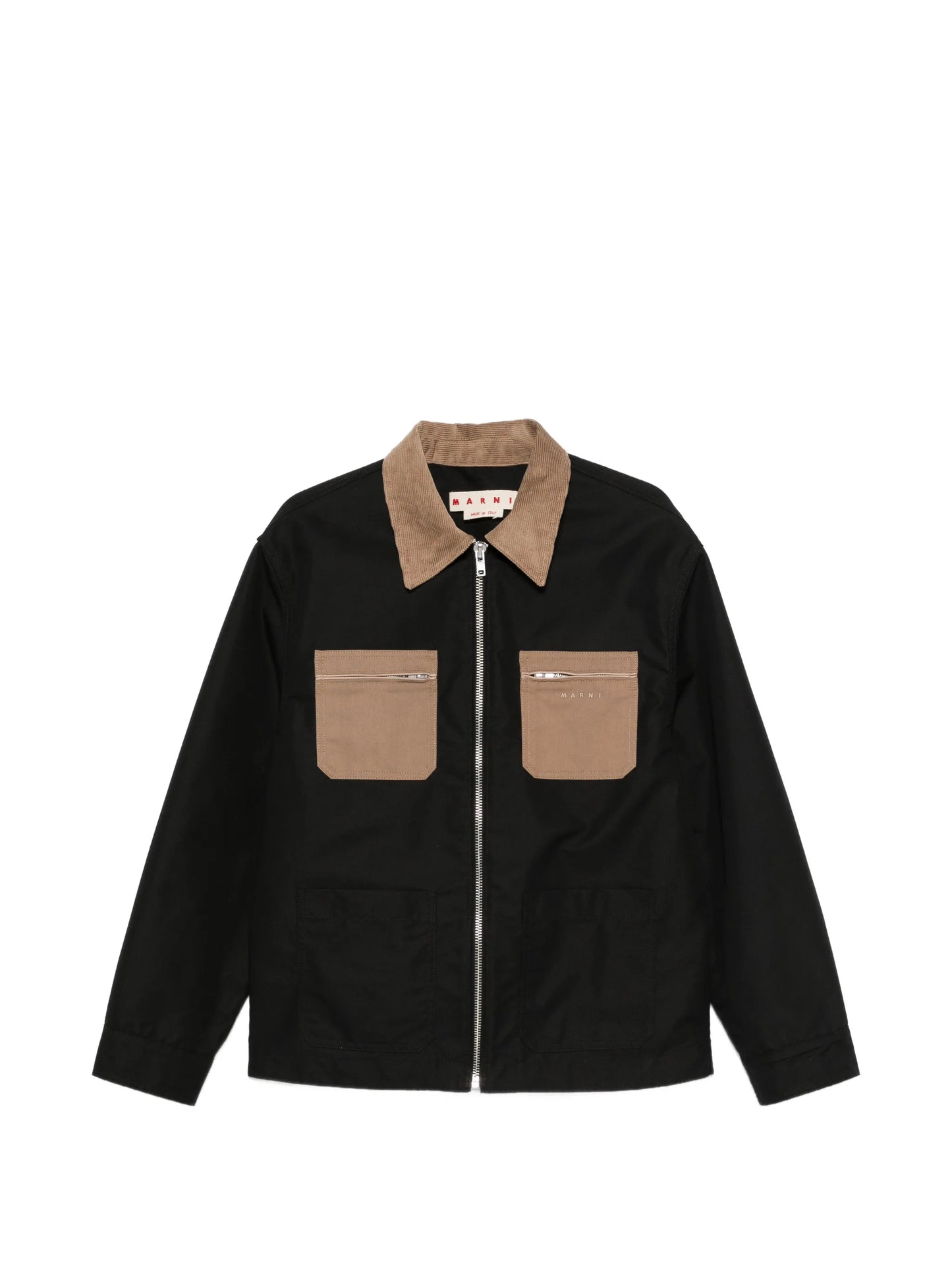 contrast-collar patch-pocket jacket
