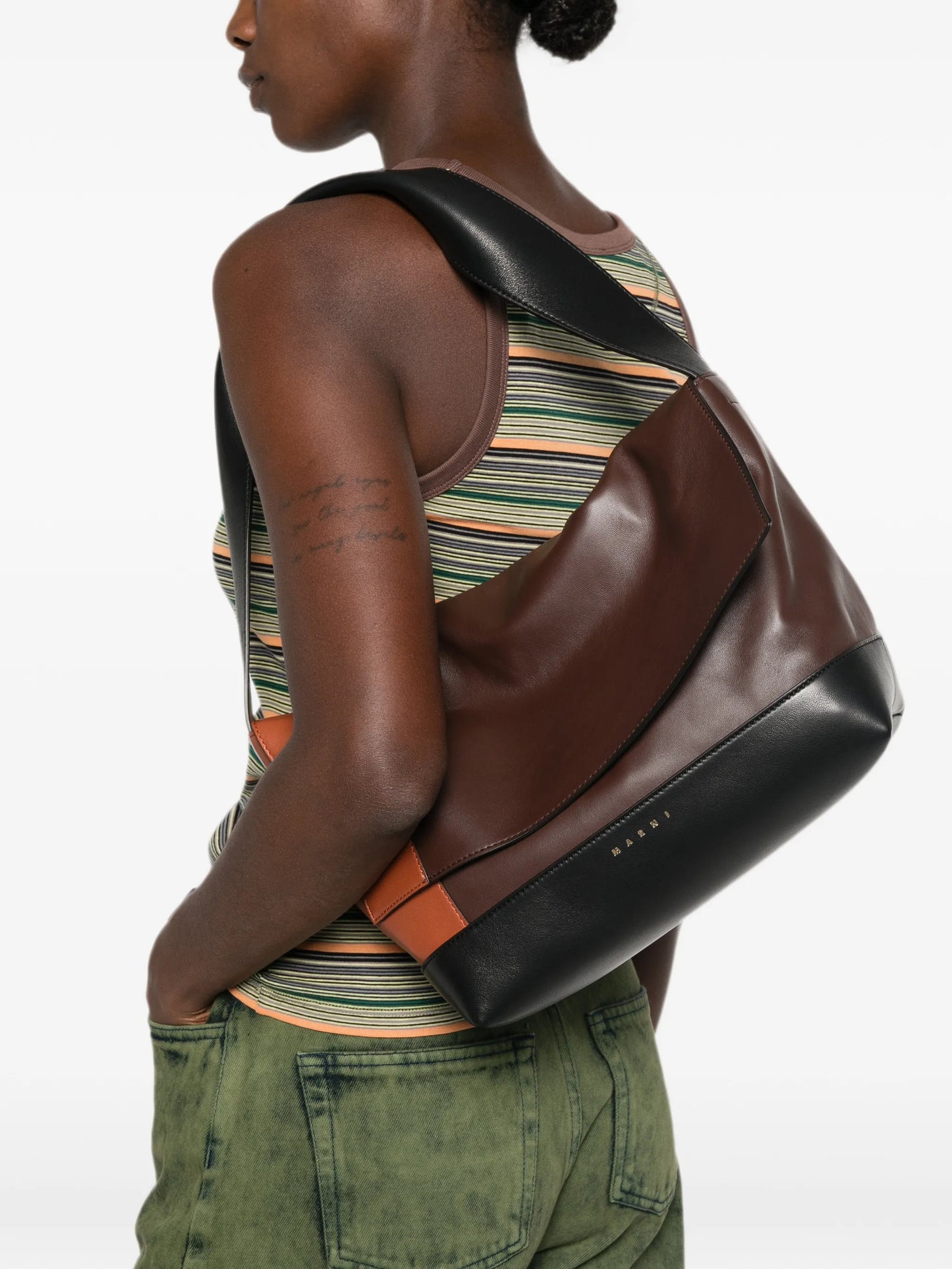 colour-block shoulder bag
