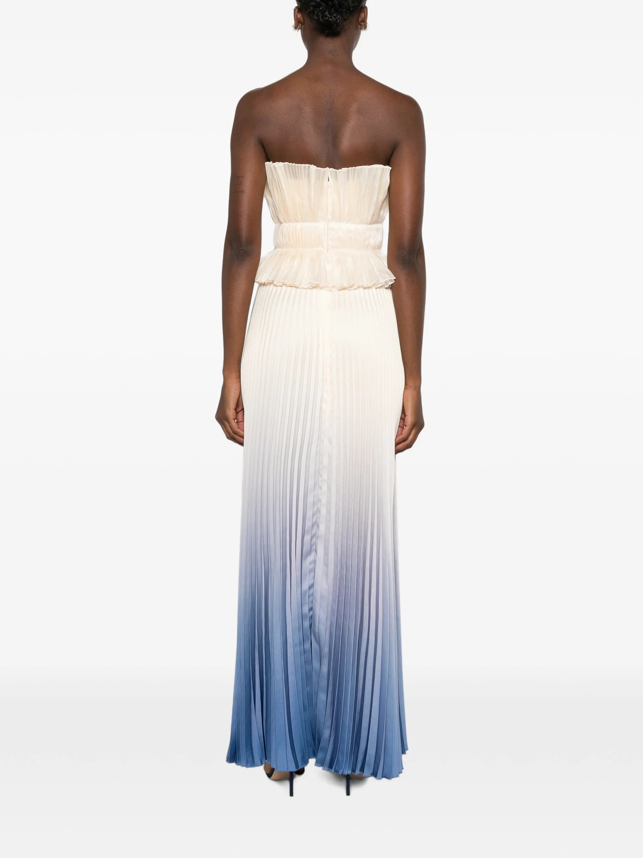 Masquerade pleated maxi dress