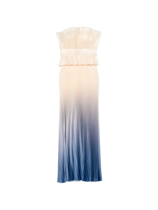 Masquerade pleated maxi dress