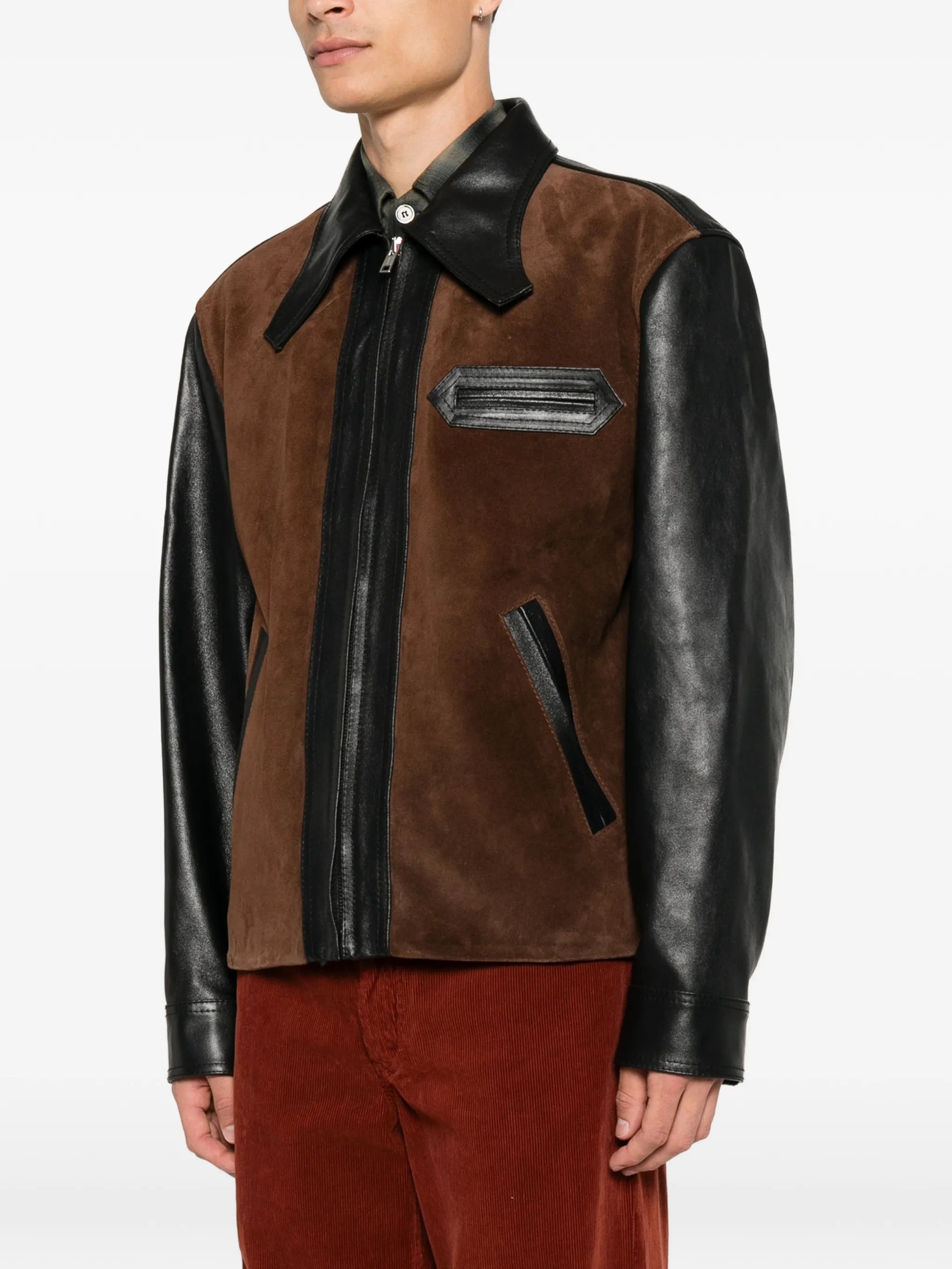 leather jacket with crust front