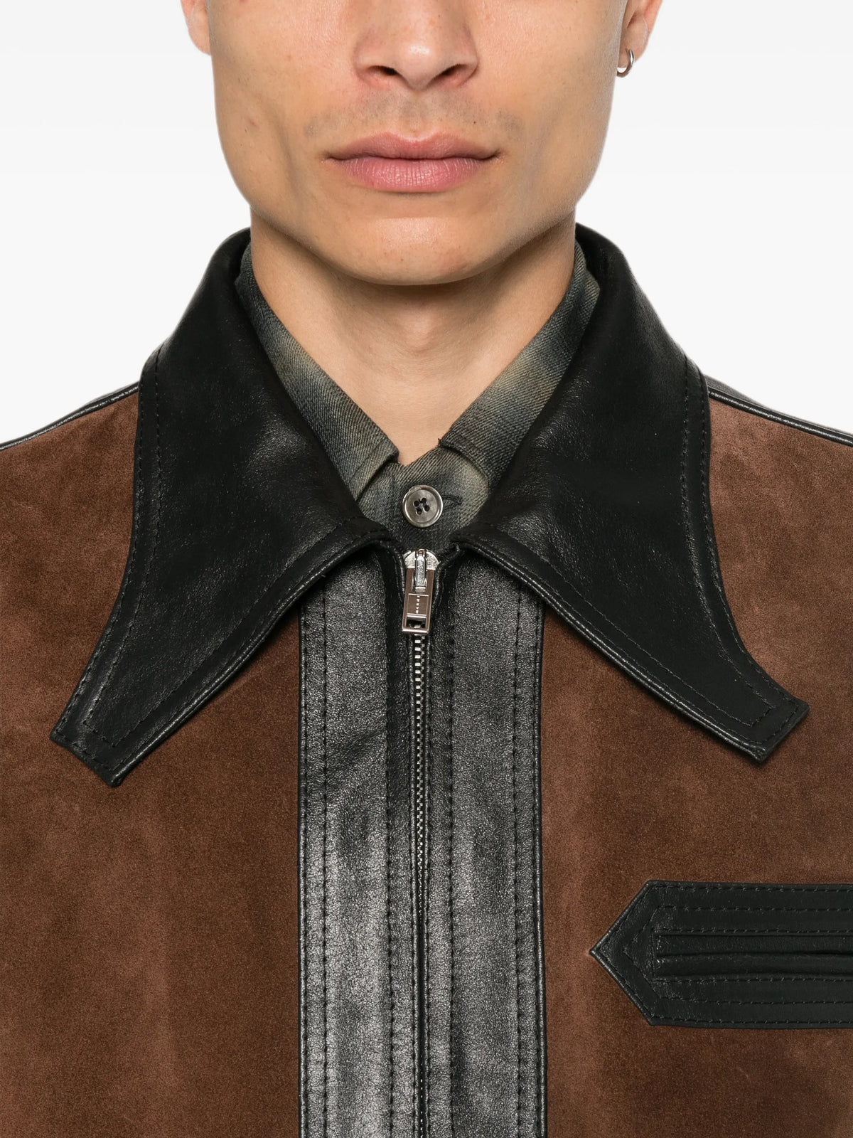leather jacket with crust front