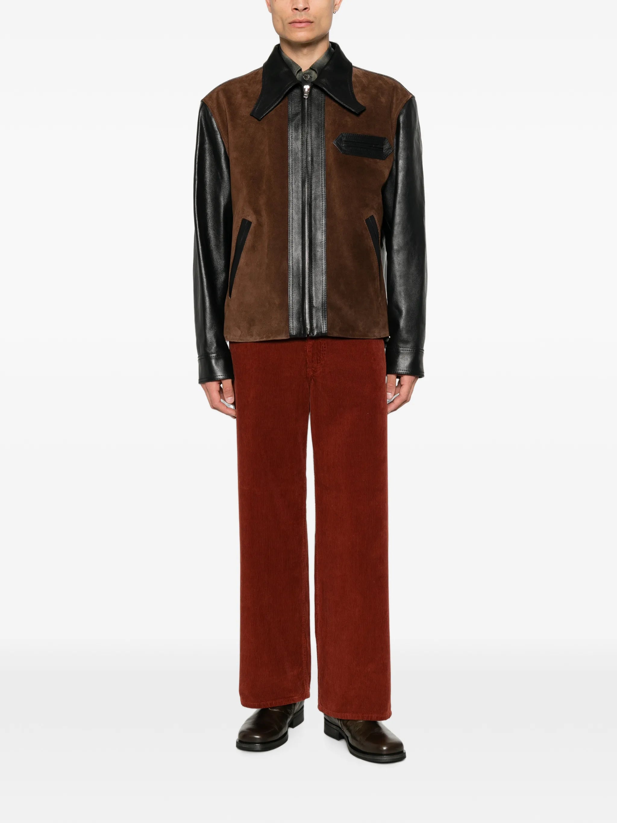 leather jacket with crust front