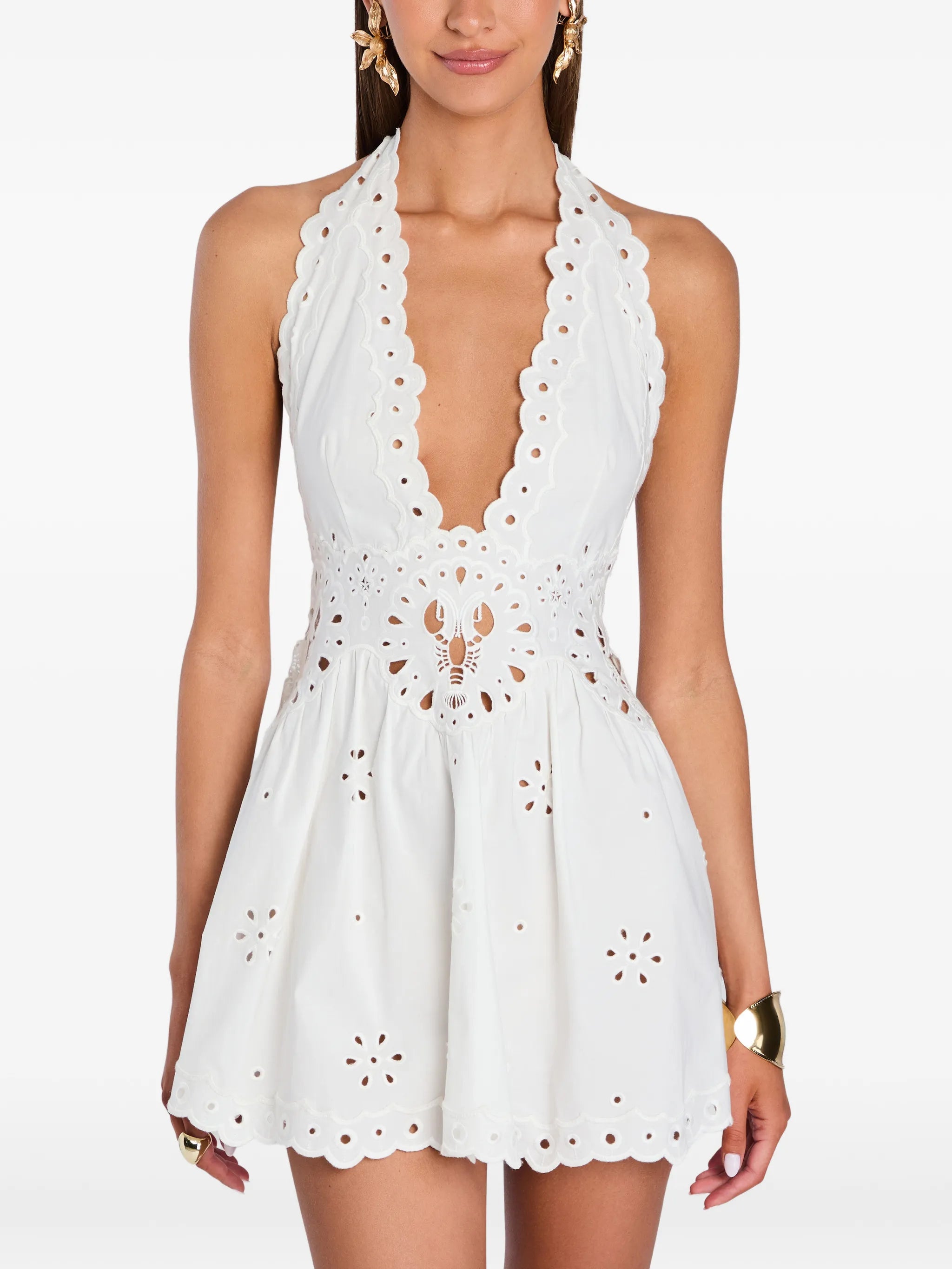 Beranice eyelet-embellished mini dress