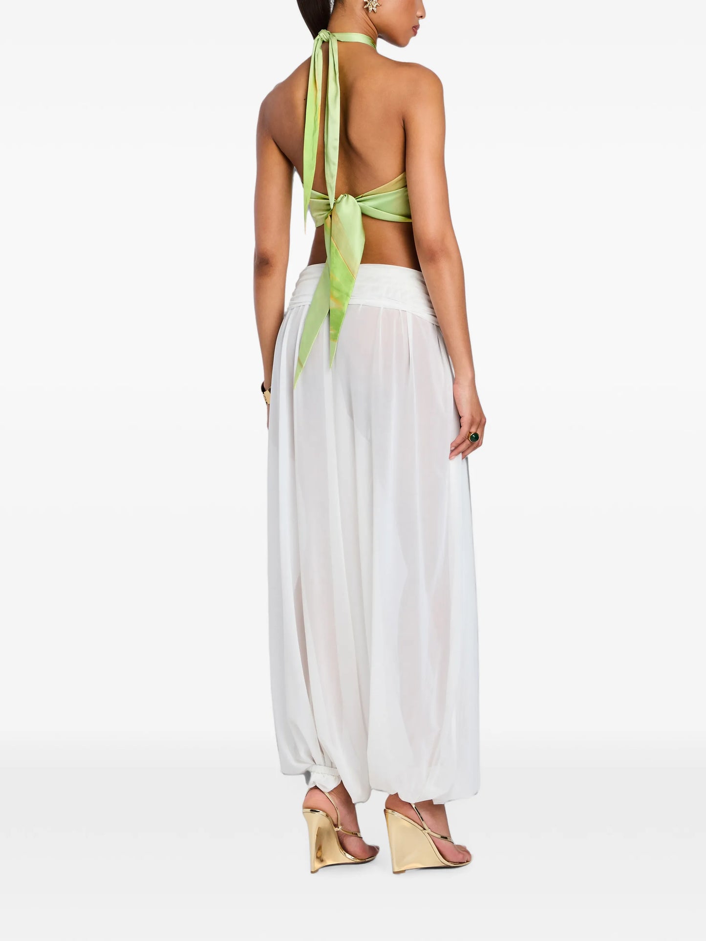Jamie brushstroke-print halterneck top